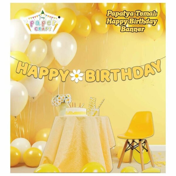 Banner - Happy Birthday Papatya Temalı