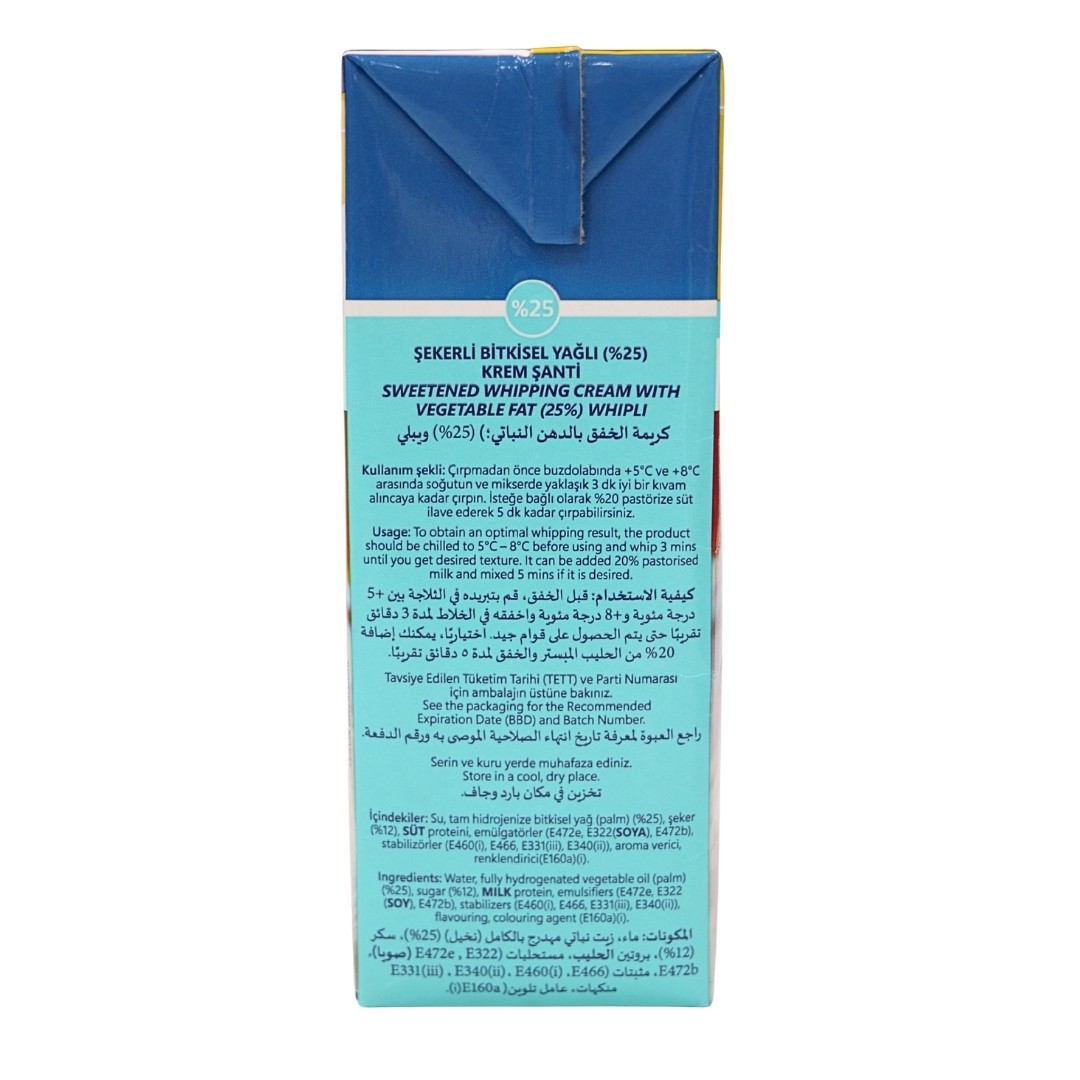Zeelandia Şekerli Bitkisel Krem Şanti 1 kg X 12 Adet