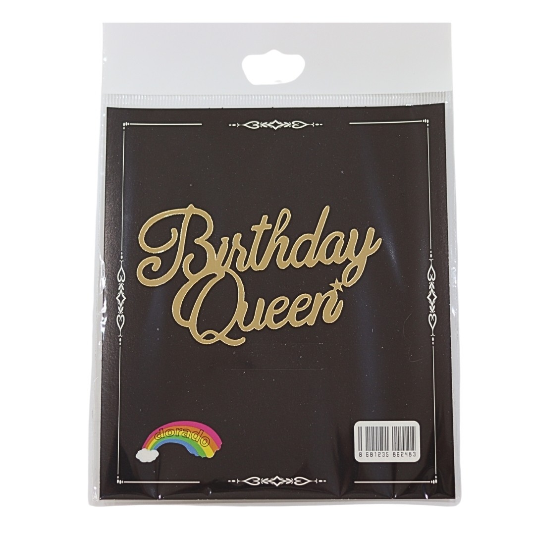 Pleksi - Birthday Queen Gold Pasta Önü-2