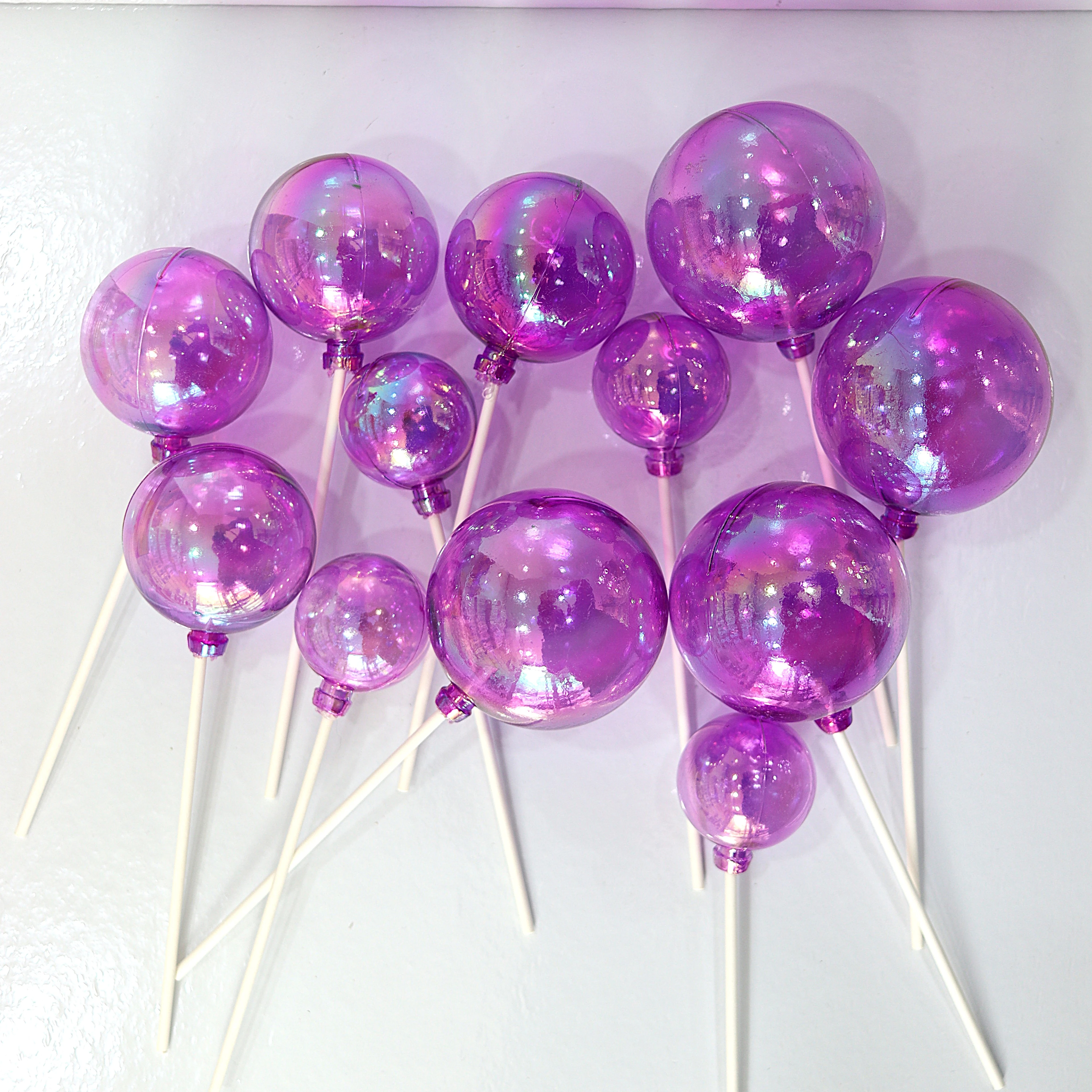 Şeffaf Top Süs 12'li - Mor