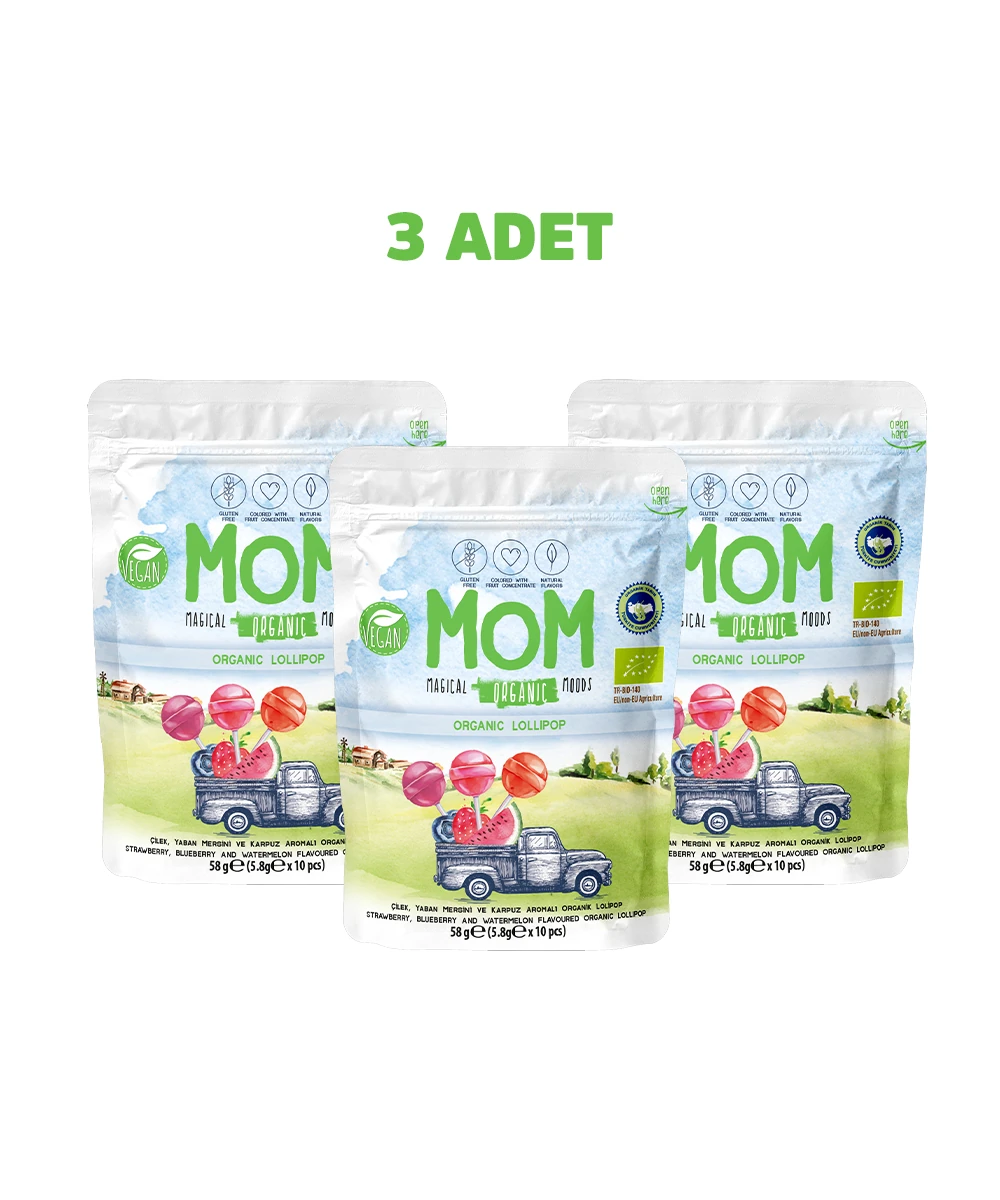 MOM Organik Lolipop - 3’lü Paket