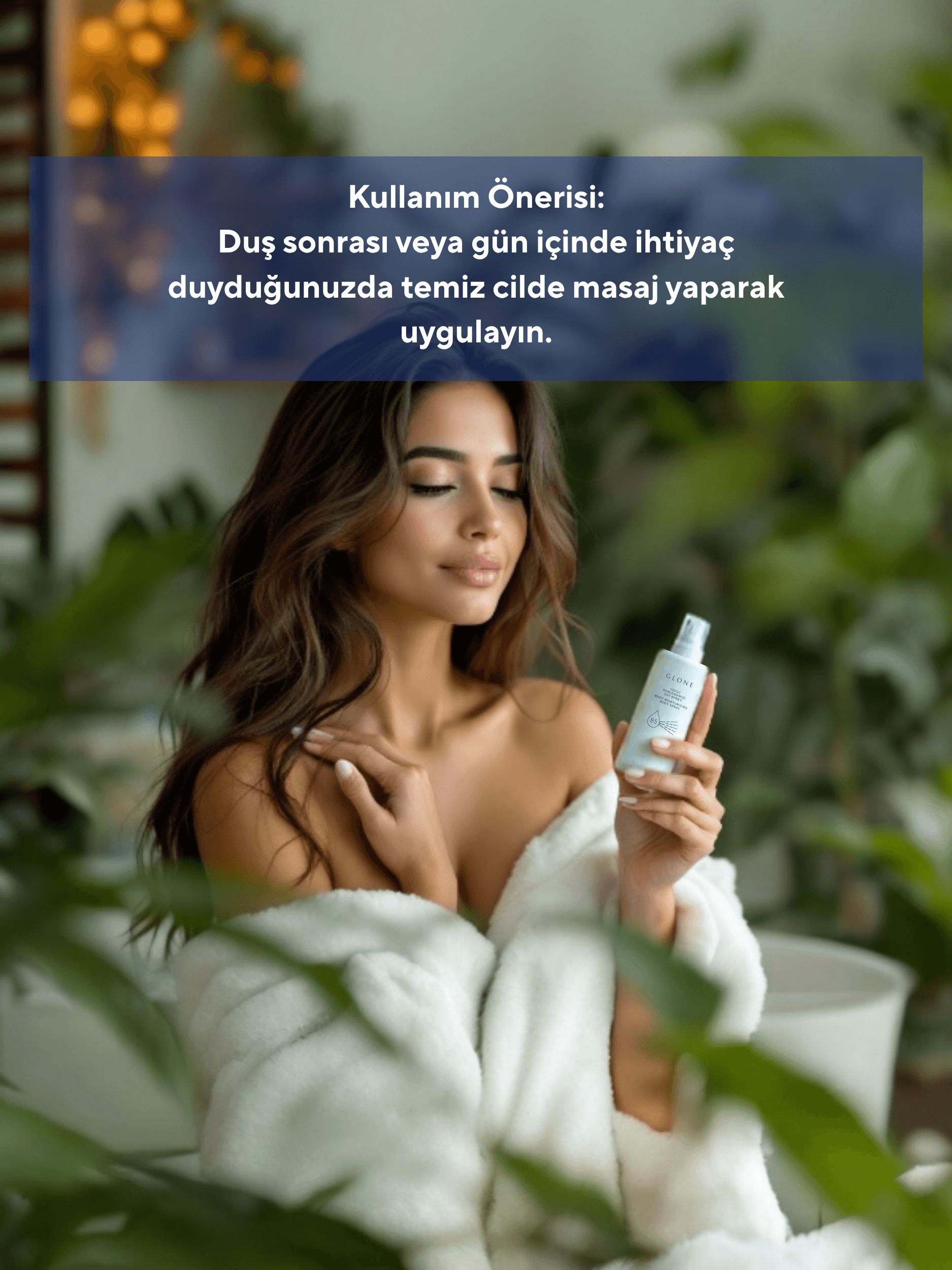 GLONE Vücut Nemlendirici Süt Sprey 150ml | Hyaluronik Asit, Panthenol & Squalane İçeren Yoğun Nemlendirici | Tüm Cilt Tipleri İçin İdeal Bakım