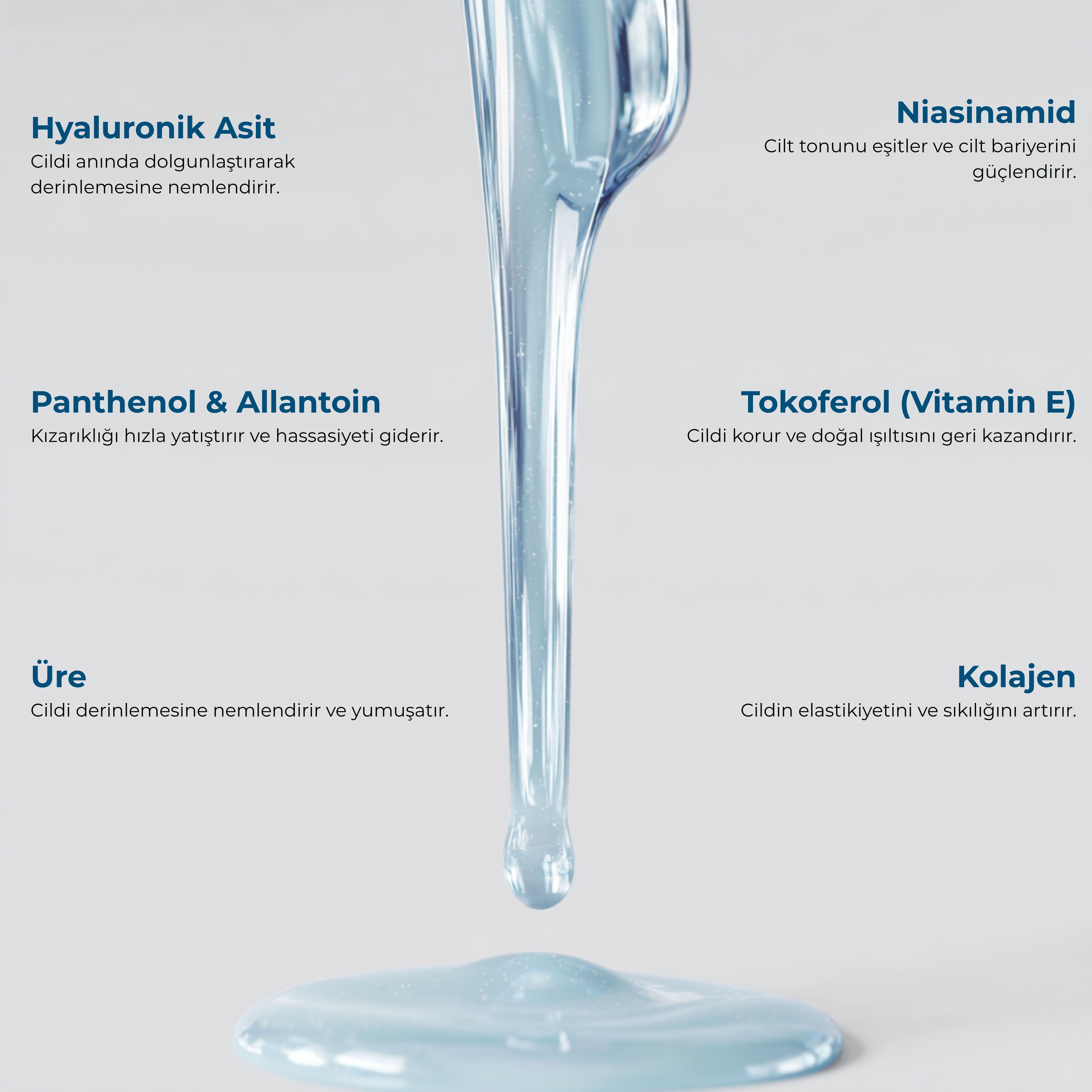 GLONE Hyaluronik Asit Dolgunlaştırıcı Serum 30ml | Collagen, Niacinamide & Panthenol İçeren Yoğun Nem ve Dolgunluk Serumu | Cilt Sıkılaştırma ve Işıltı