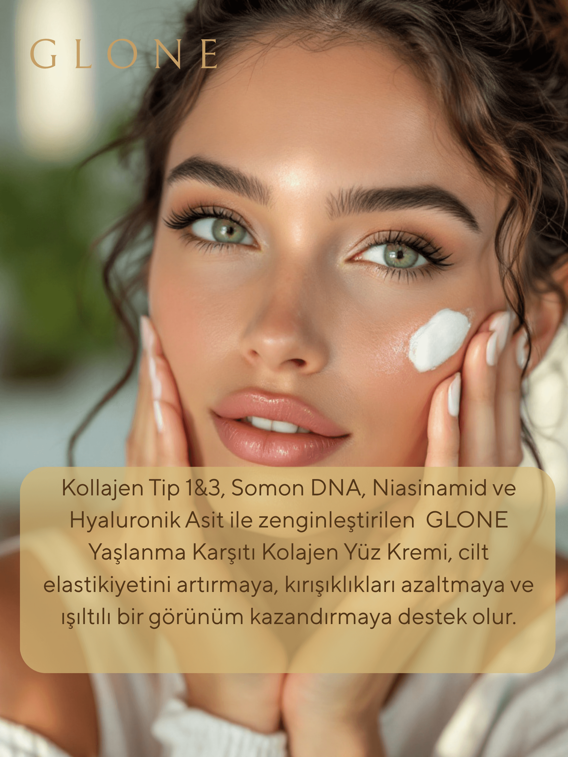 Anti Aging Kolajen Krem 50ml | Kollajen I&III+Somon DNA&Niasinamid-Sıkılık+Nem+Işıltı | HA&Calendula