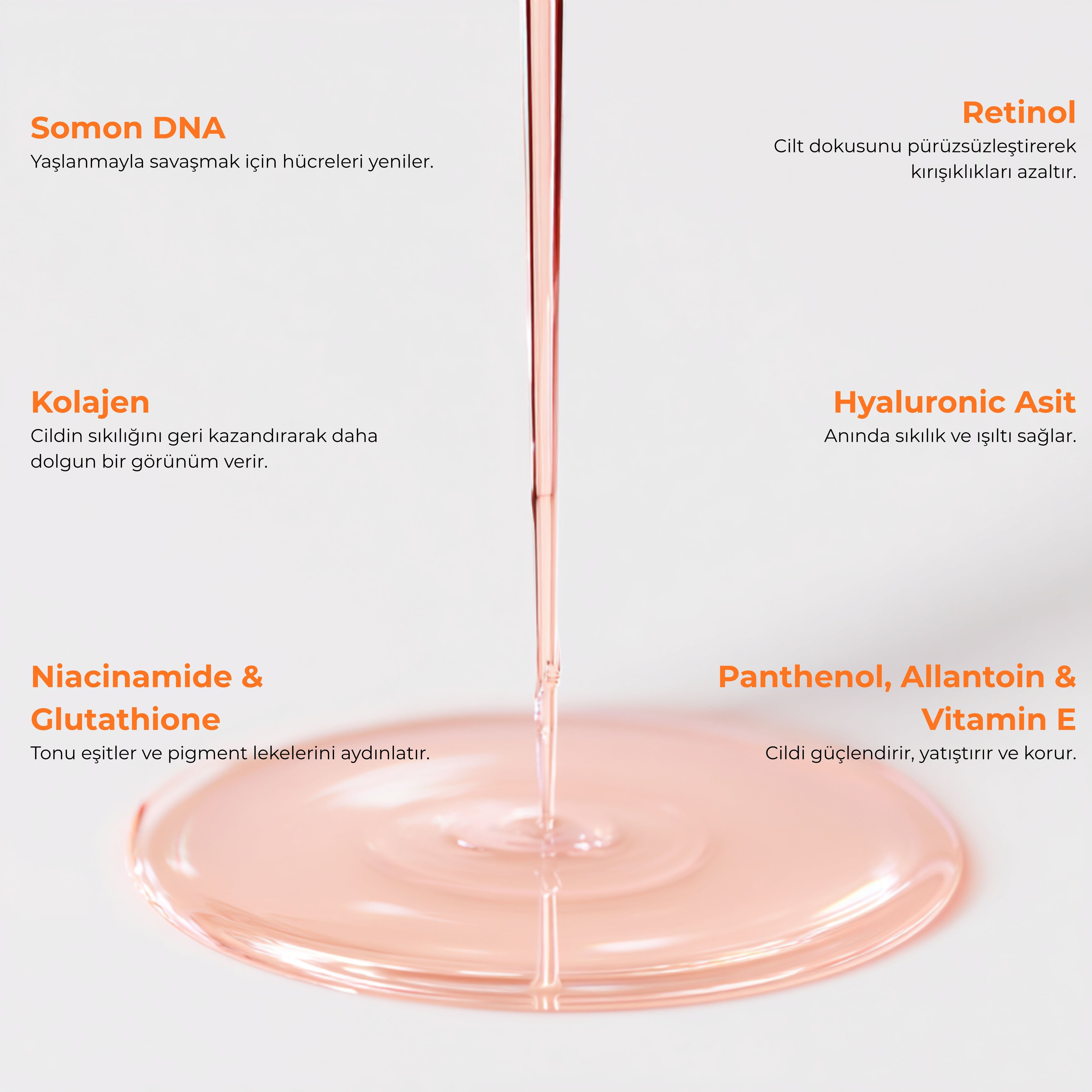 GLONE Somon DNA Onarıcı Serum 30ml | Somon DNA, Collagen & Hyaluronik Asit İçeren Anti-Aging Serum | Kırışıklık Onarımı ve Cilt Yenileme