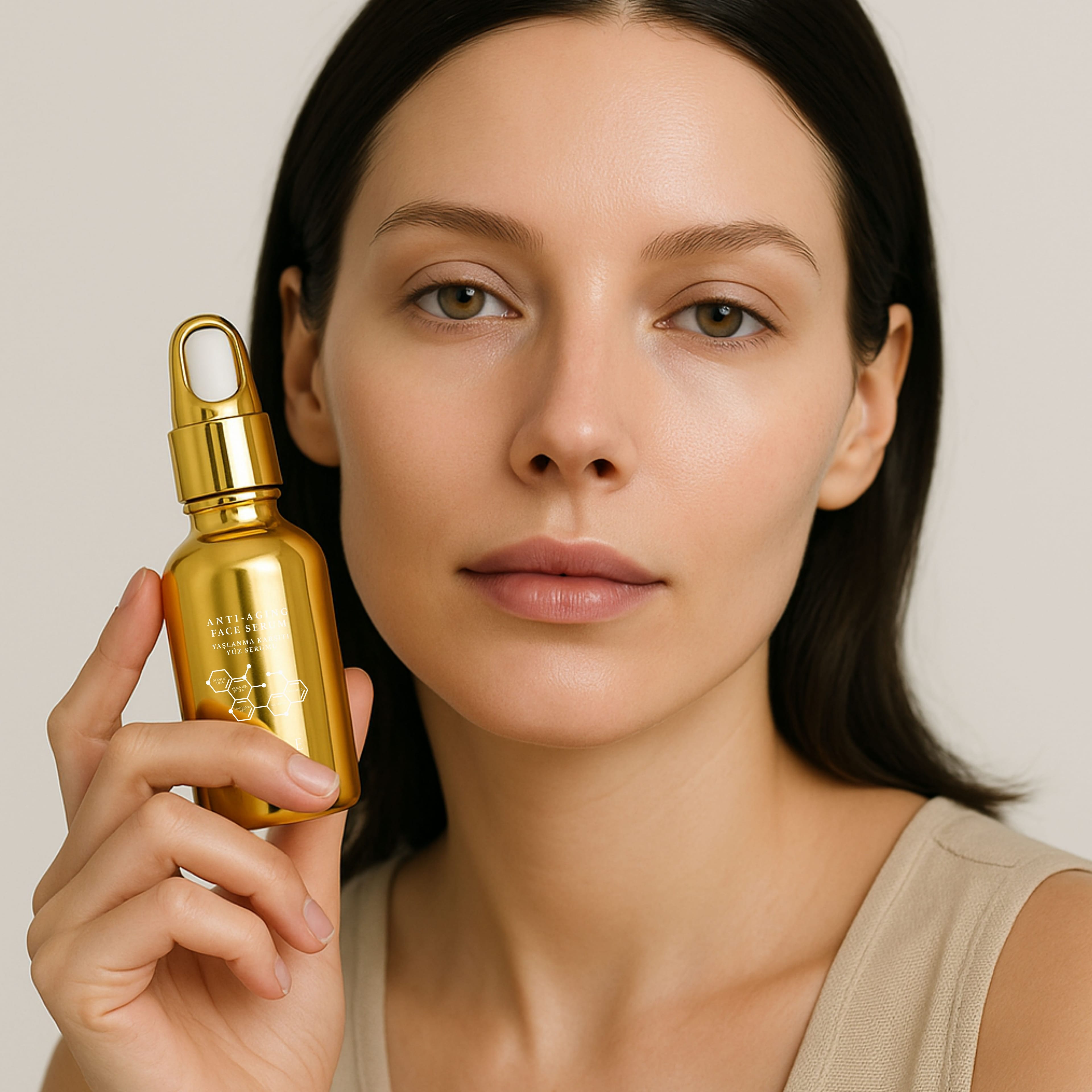 Anti Aging Yüz Serumu 50 ml | Kol I&III+Glutatyon+Somon DNA - Niasinamid+HA ile Kırışık/Leke Karşıtı