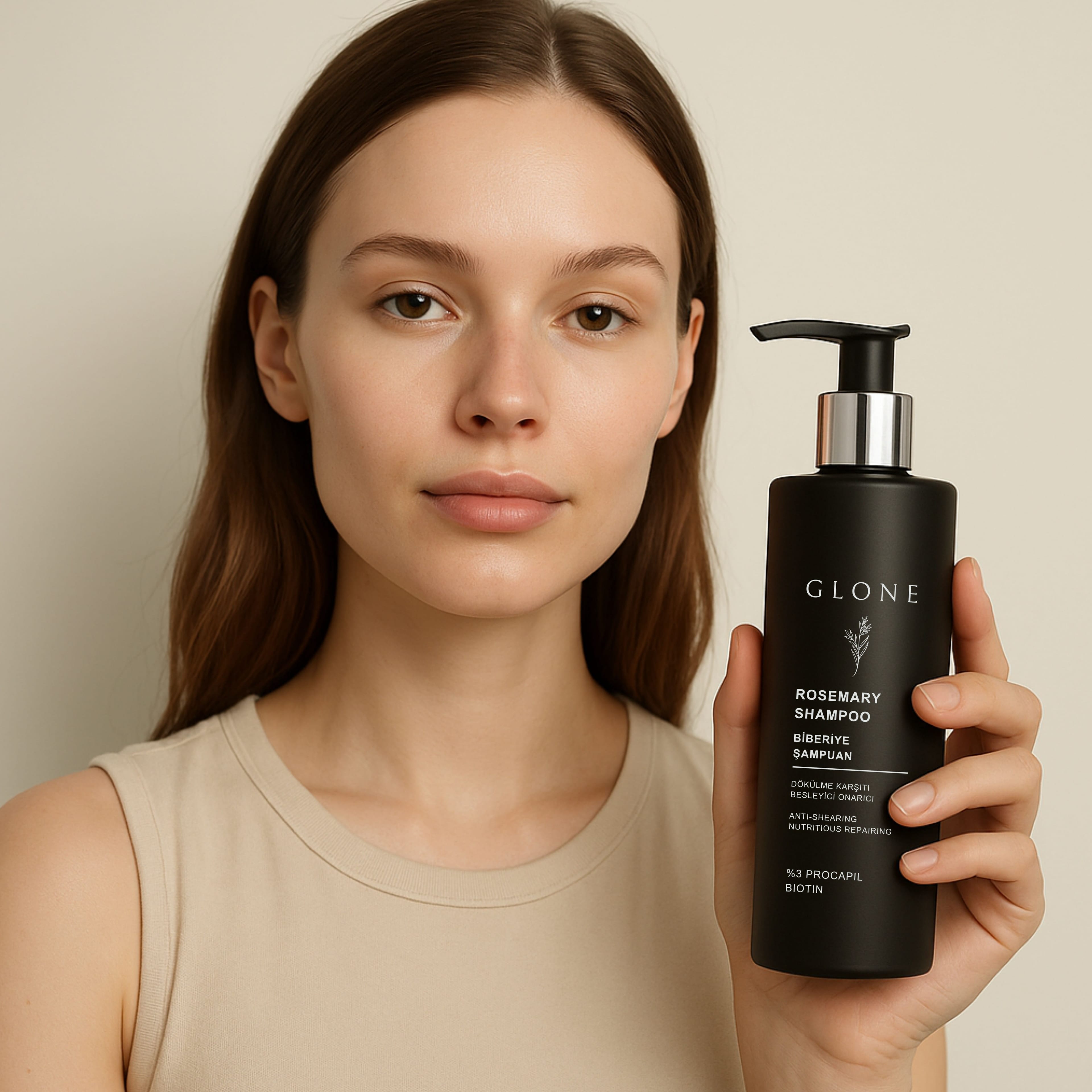 GLONE Biberiye Şampuan 250ml | %3 Procapil + Biotin İçeren Saç Dökülmesi Karşıtı & Güçlendirici Şampuan | Bitkisel Formül ile Saç Uzatma ve Nem Dengesi