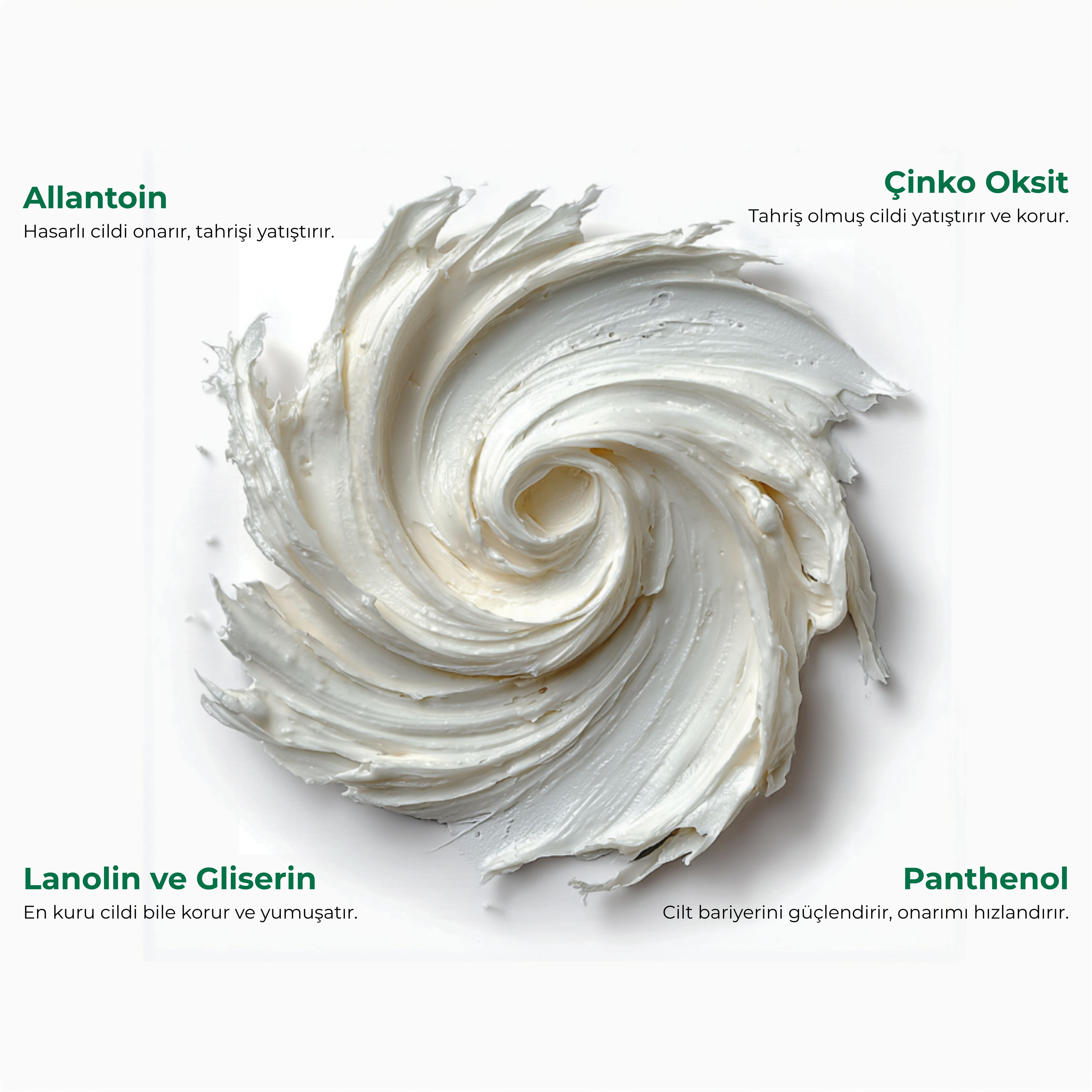 GLONE Çinko Oksit Krem | Panthenol, Lanolin & Allantoin İçeren Hassas Cilt ve Pişik Önleyici Krem | Doğal Bariyer Koruma & Nemlendirme