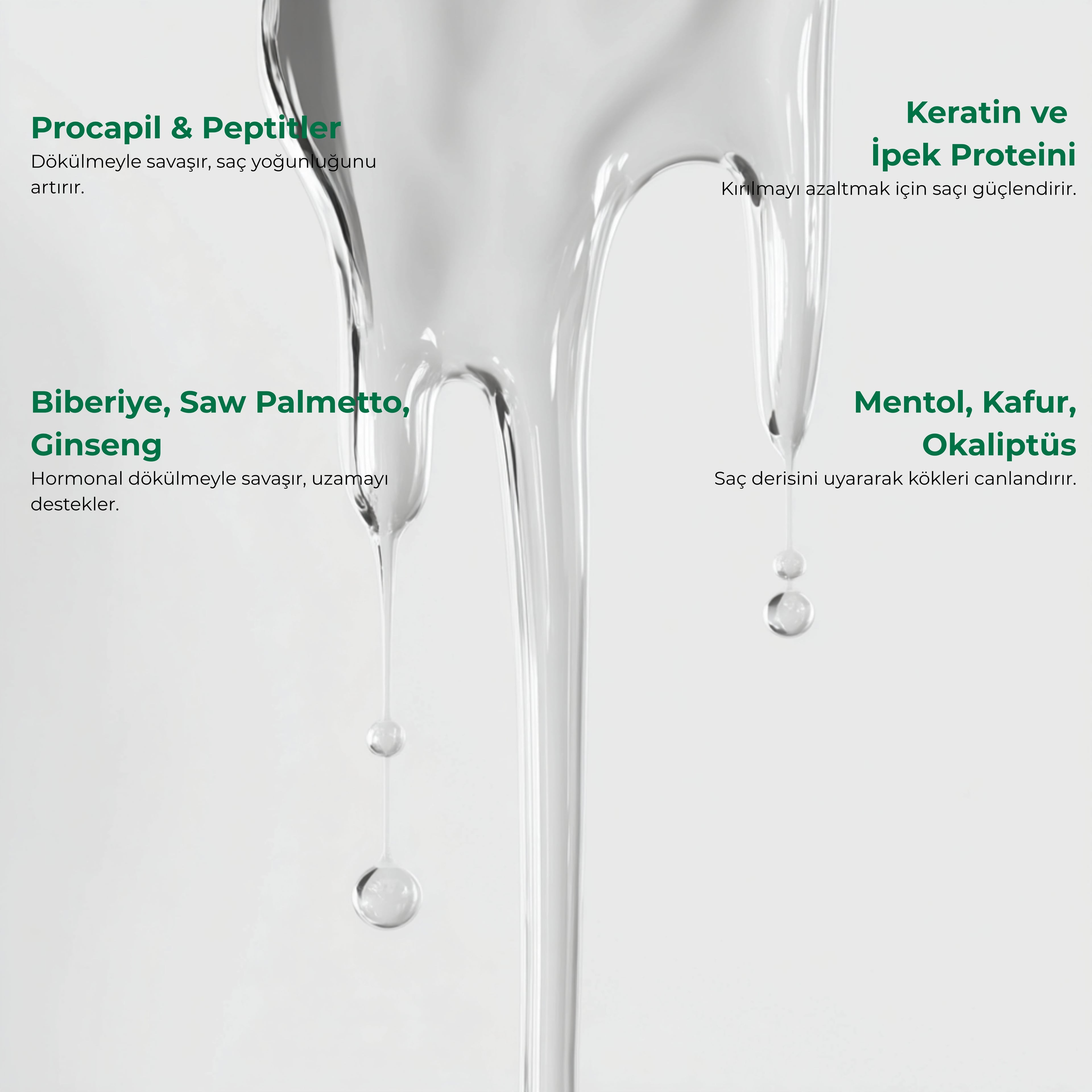 GLONE Dökülme Karşıtı Saç Serumu | Biotin, Keratin, Kafur & Mentol İçerikli - Saç Köklerini Güçlendirir, Dökülmeyi Önler 30 ml | Yeşil Çay, Biberiye Yağı & İpek Proteini ile Onarım