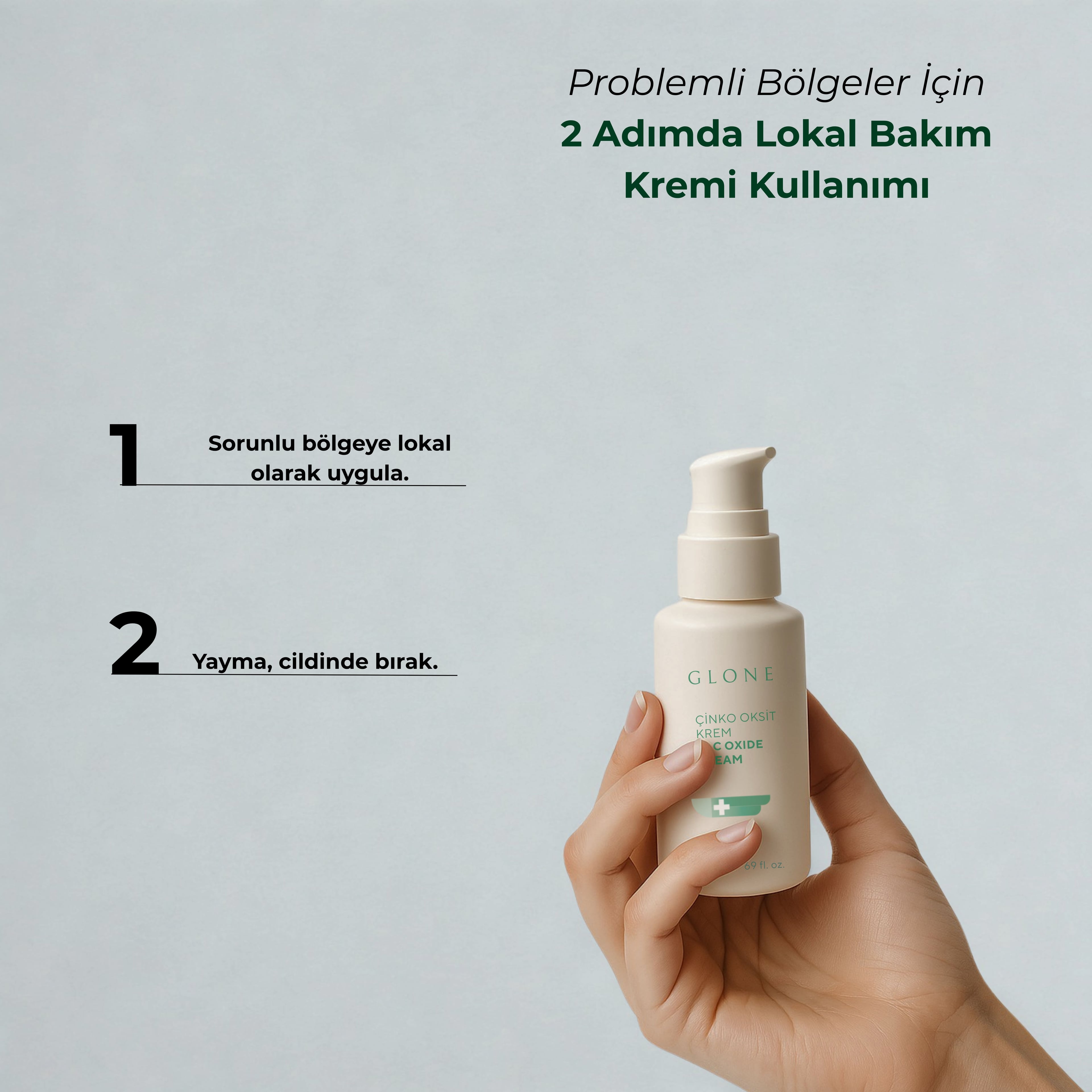 GLONE Çinko Oksit Krem | Panthenol, Lanolin & Allantoin İçeren Hassas Cilt ve Pişik Önleyici Krem | Doğal Bariyer Koruma & Nemlendirme