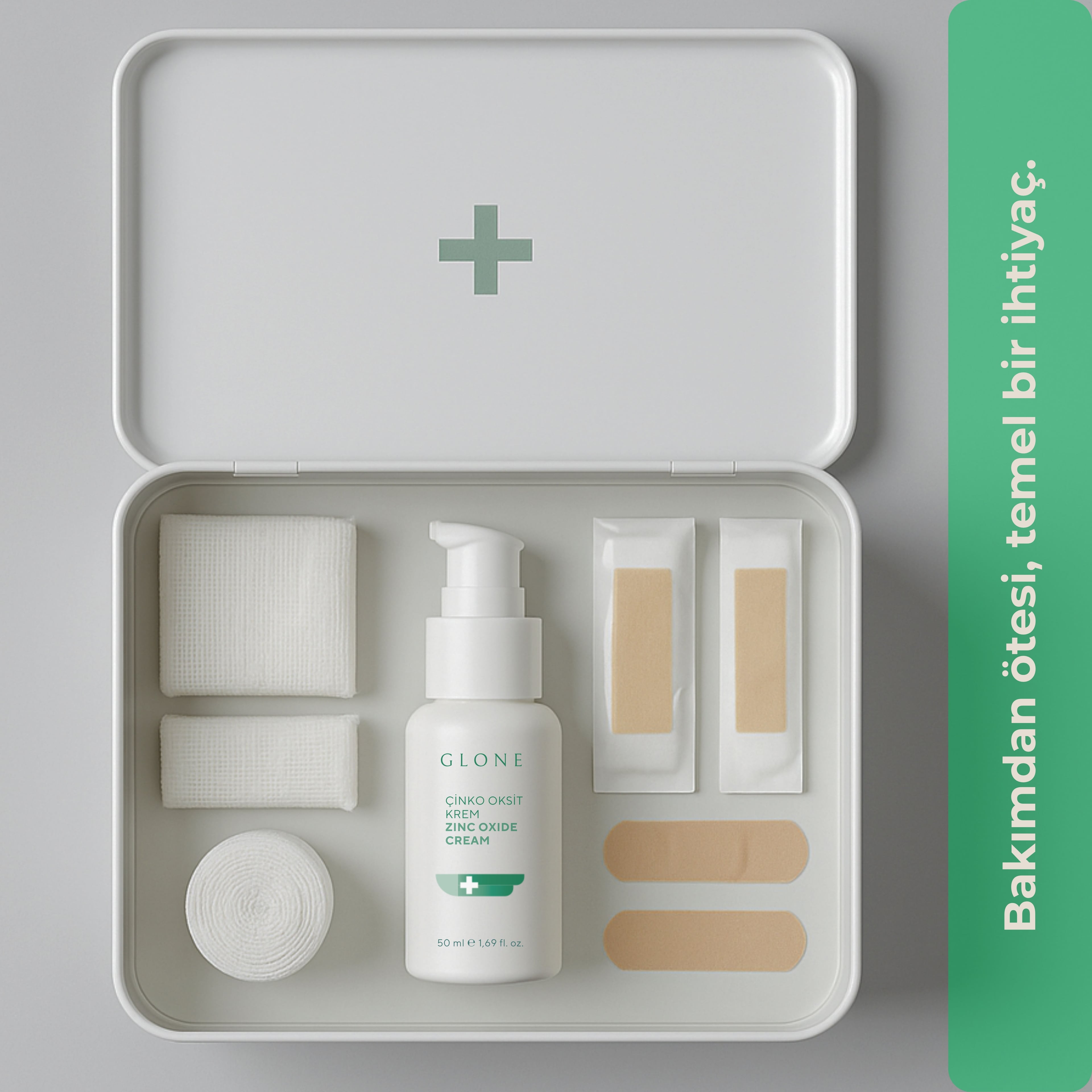 GLONE Çinko Oksit Krem | Panthenol, Lanolin & Allantoin İçeren Hassas Cilt ve Pişik Önleyici Krem | Doğal Bariyer Koruma & Nemlendirme