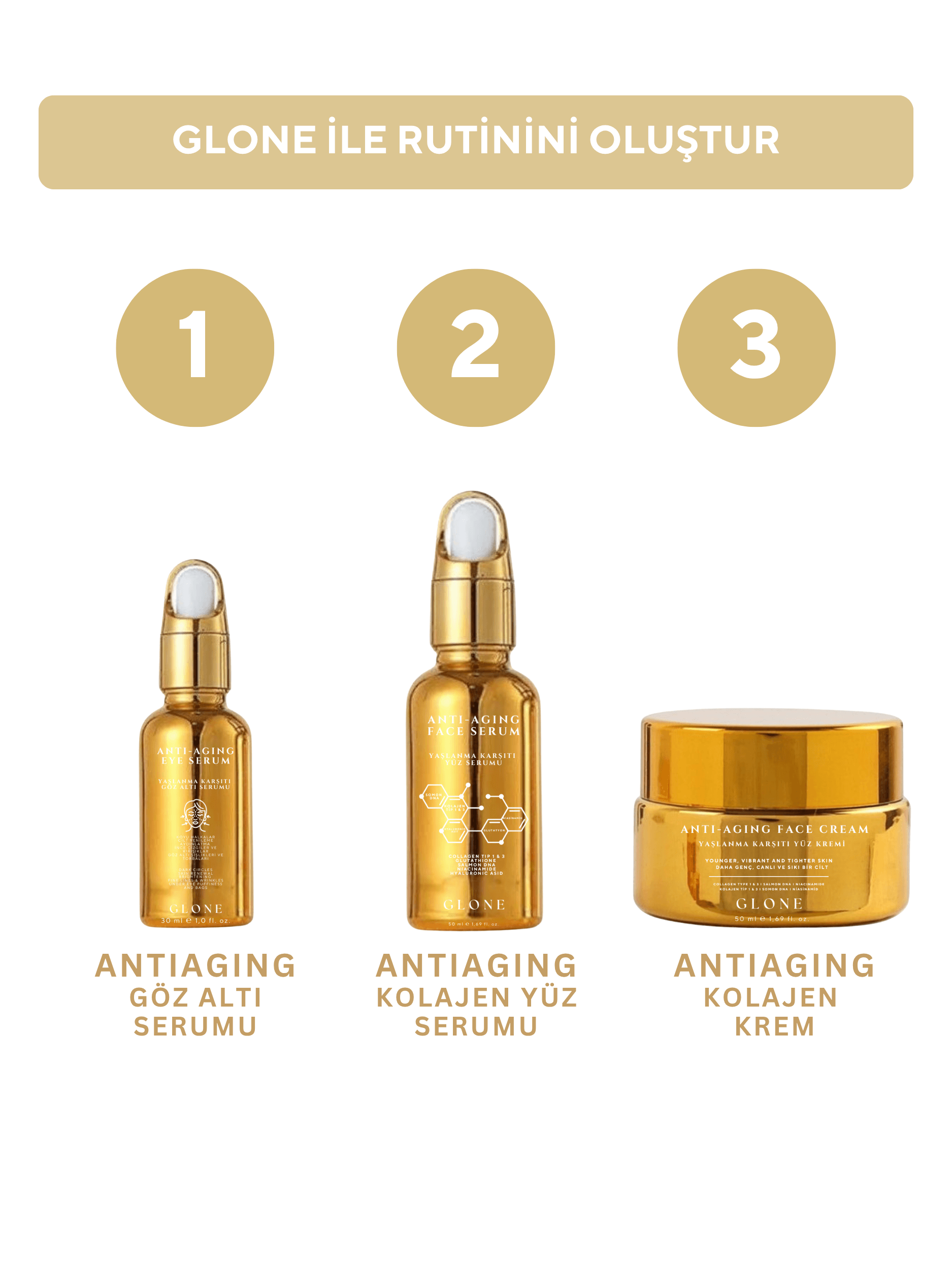 Anti Aging Kolajen Krem 50ml | Kollajen I&III+Somon DNA&Niasinamid-Sıkılık+Nem+Işıltı | HA&Calendula