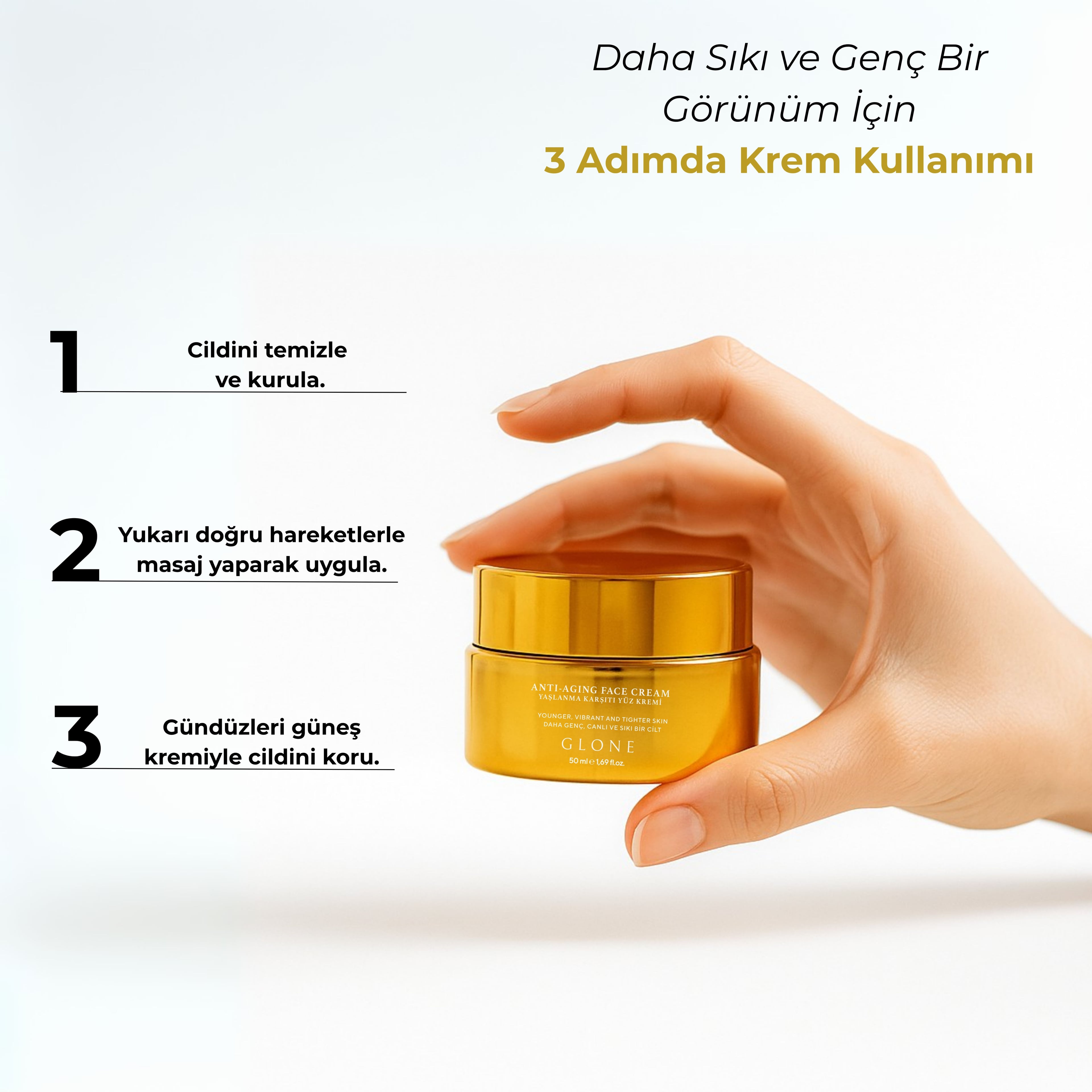 Anti Aging Kolajen Krem 50ml | Kollajen I&III+Somon DNA&Niasinamid-Sıkılık+Nem+Işıltı | HA&Calendula