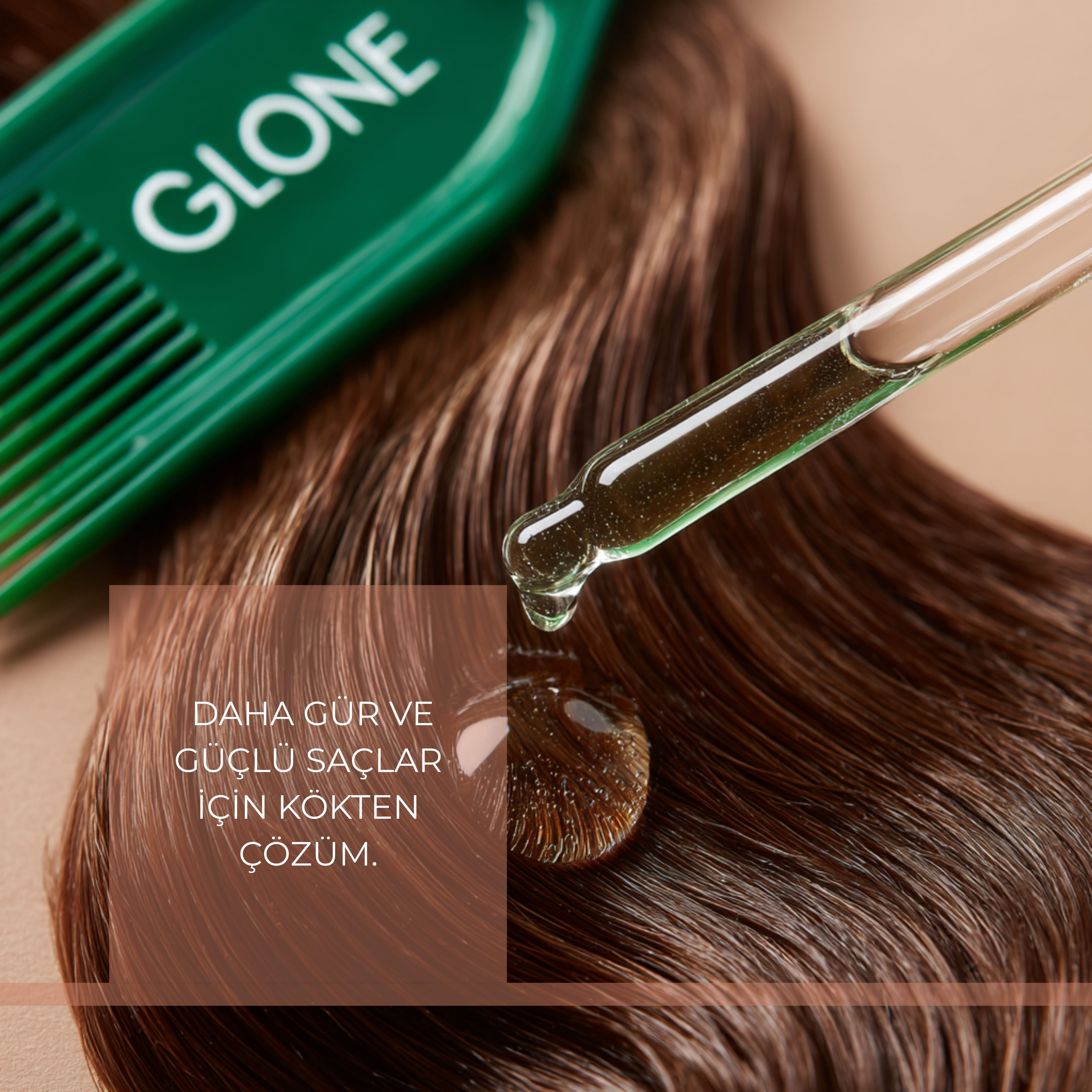 GLONE Dökülme Karşıtı Saç Serumu | Biotin, Keratin, Kafur & Mentol İçerikli - Saç Köklerini Güçlendirir, Dökülmeyi Önler 30 ml | Yeşil Çay, Biberiye Yağı & İpek Proteini ile Onarım