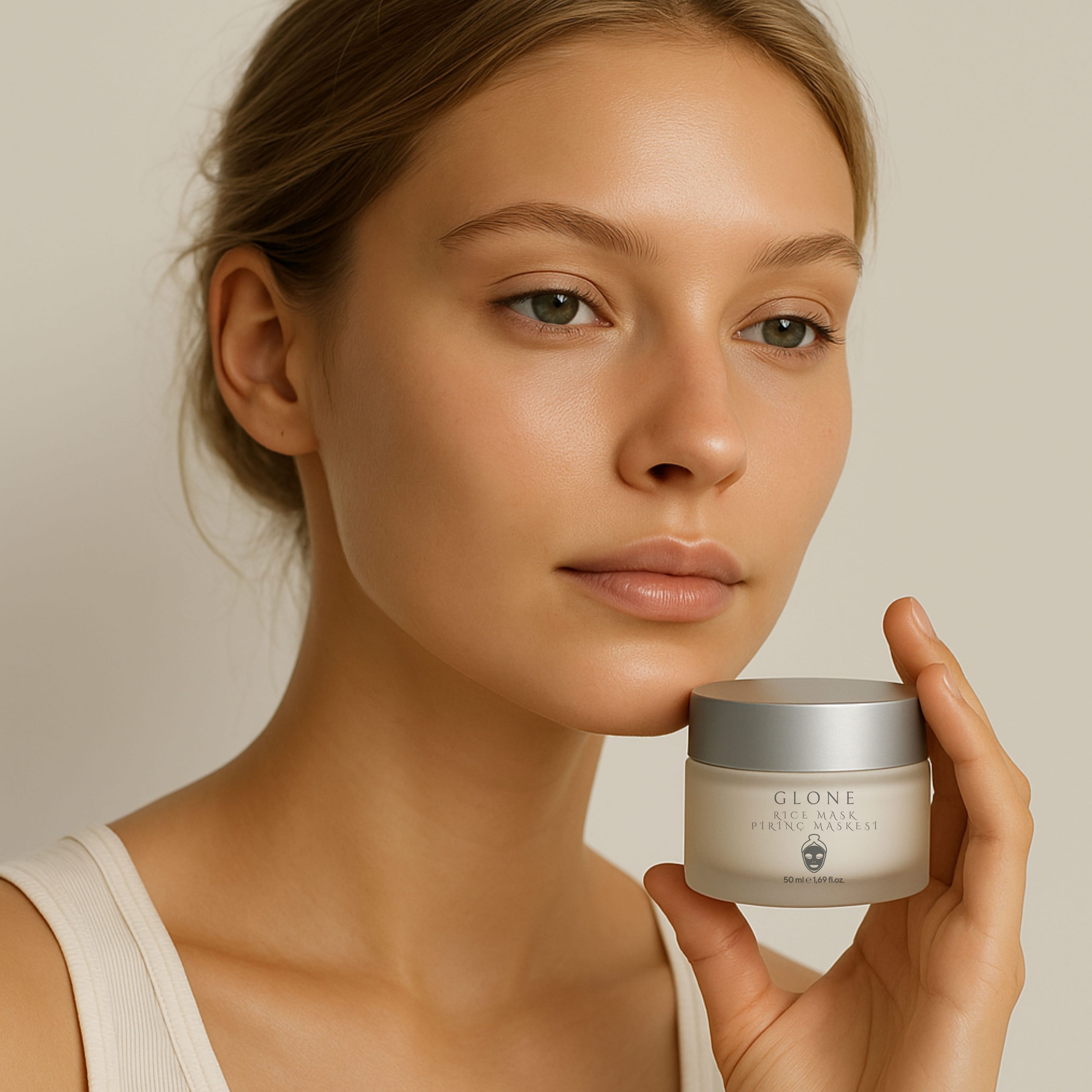GLONE Pirinç Maskesi 50ml | Glycolic Acid, Panthenol & Oryza Sativa İçeren Arındırıcı ve Aydınlatıcı Maske | Tüm Ciltler İçin Parlaklık ve Detoks
