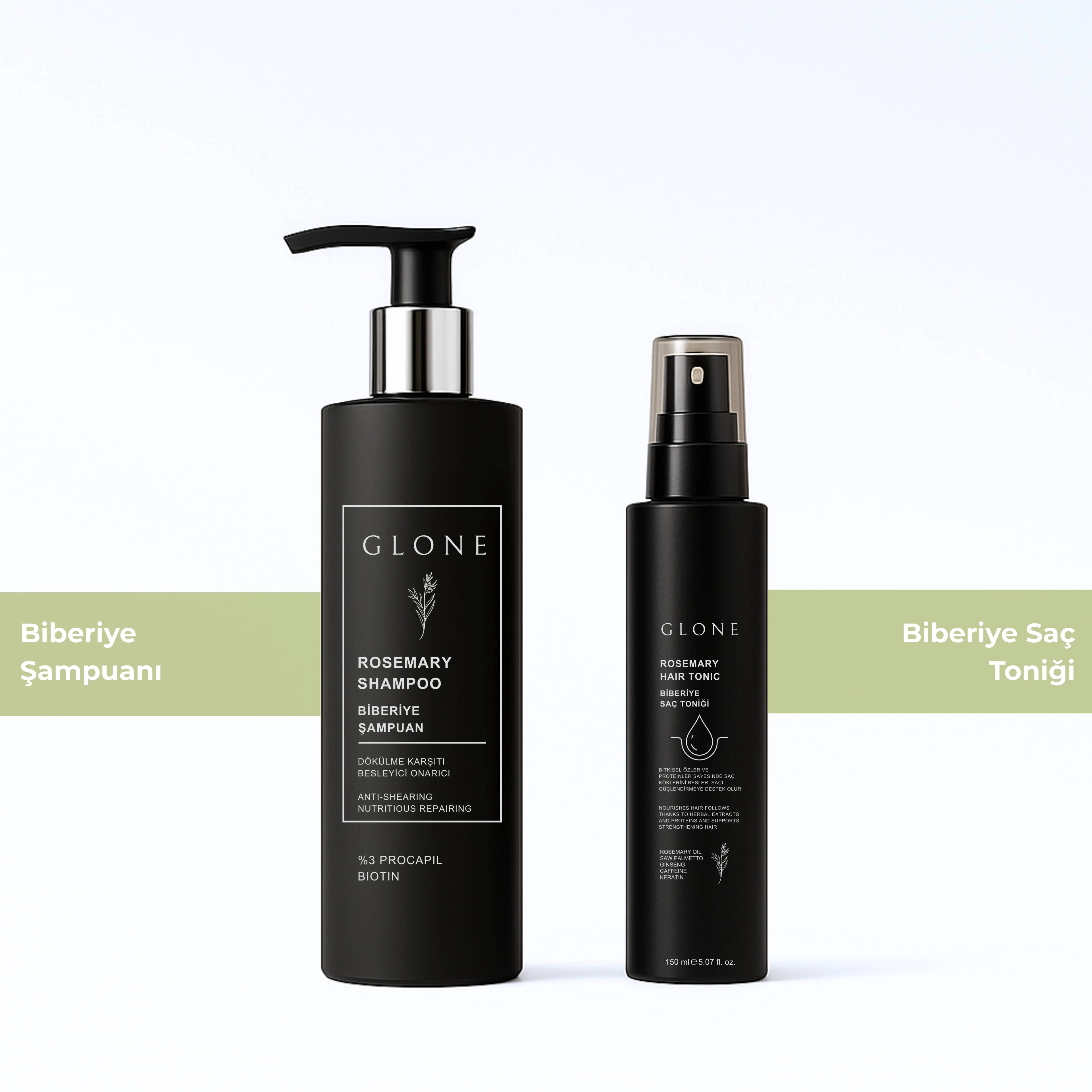 2 Aşamalı Kök Canlandırma Seti | Biberiye Şampuanı + Biberiye Saç Toniği