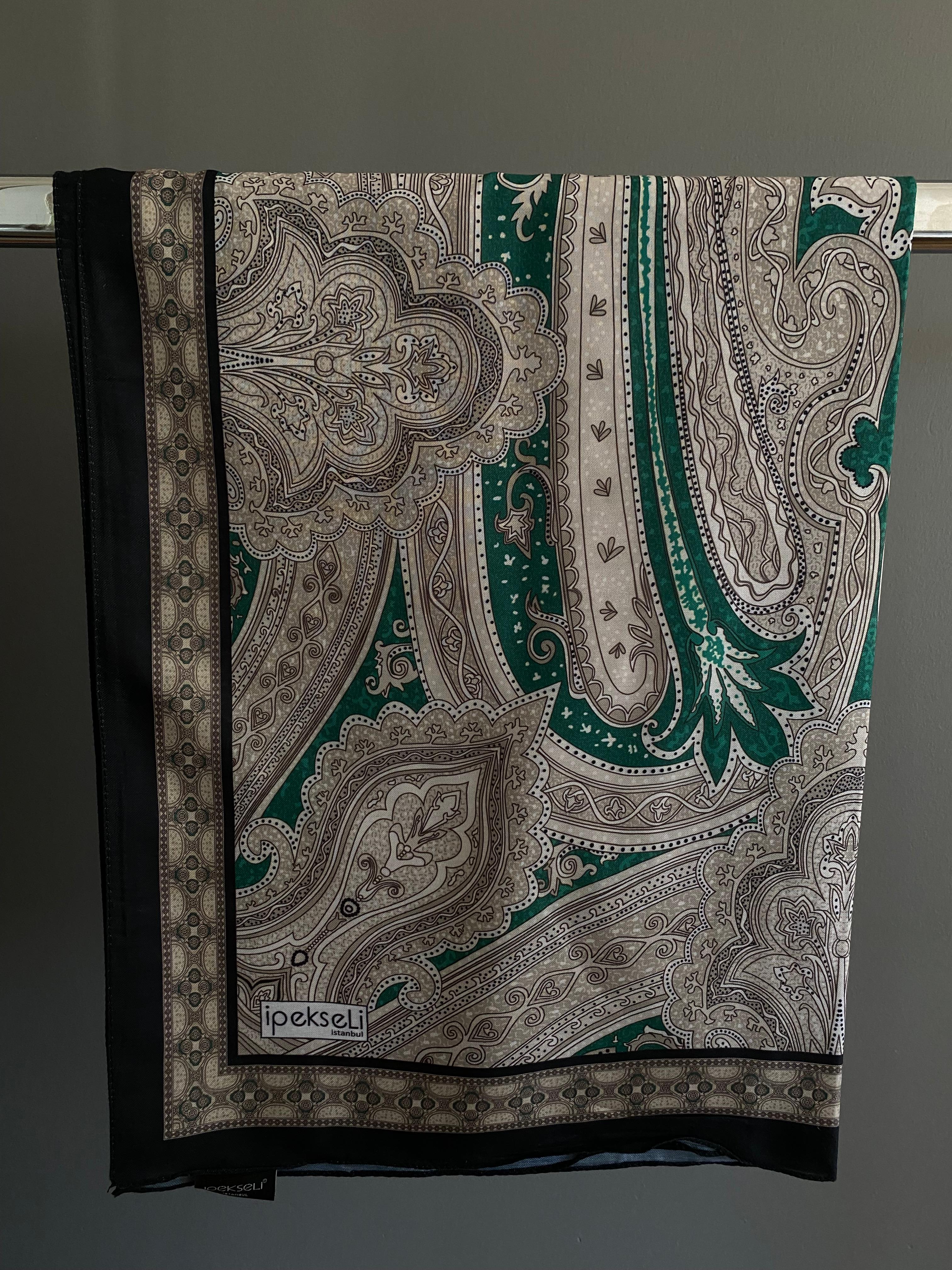 Etnik Desenli Pamuk İpek Şal