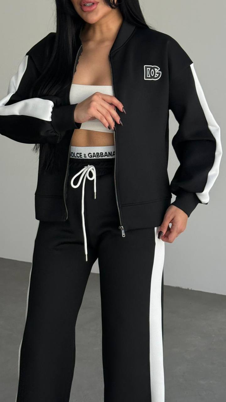 DG Logo Detaylı Fermuarlı Sweatshirt Eşofman Takım