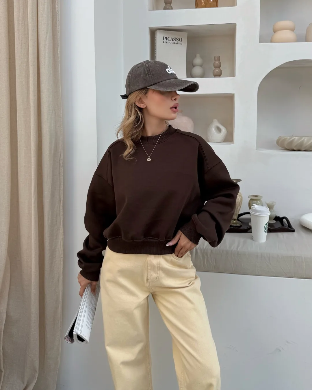 Bisiklet Yaka Basic Oversize Sweatshirt