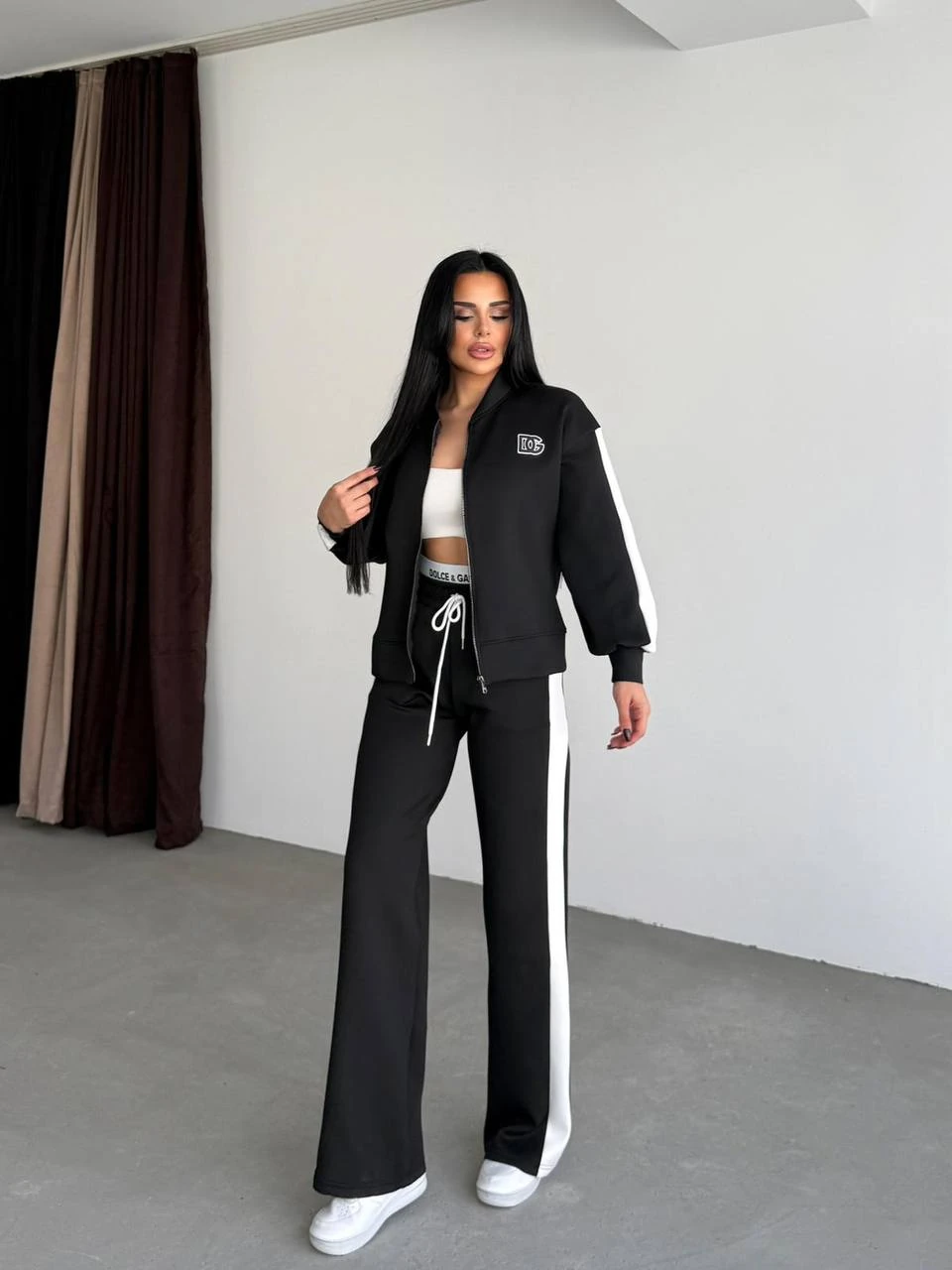 DG Logo Detaylı Fermuarlı Sweatshirt Eşofman Takım