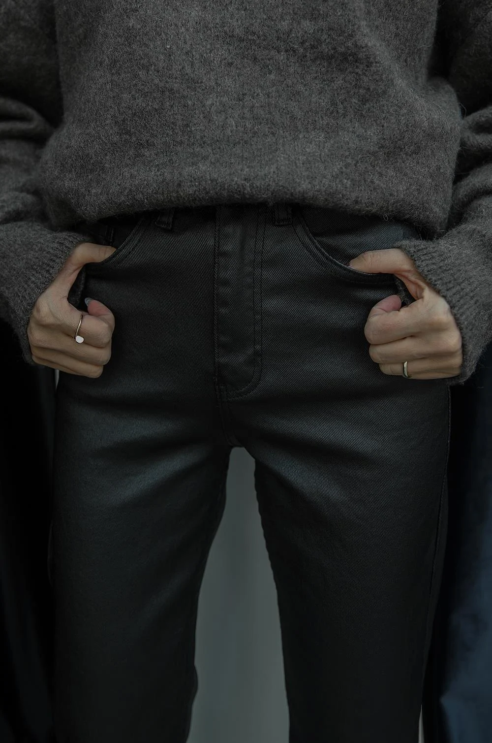 Kadın Siyah Mumlu Fit Mom Jean