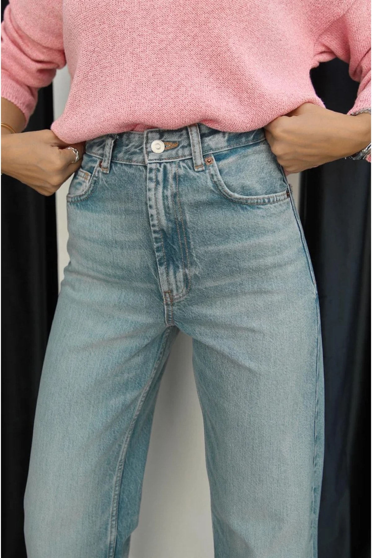 Kadın Straigh Kalıp Marka Jean Pantalon