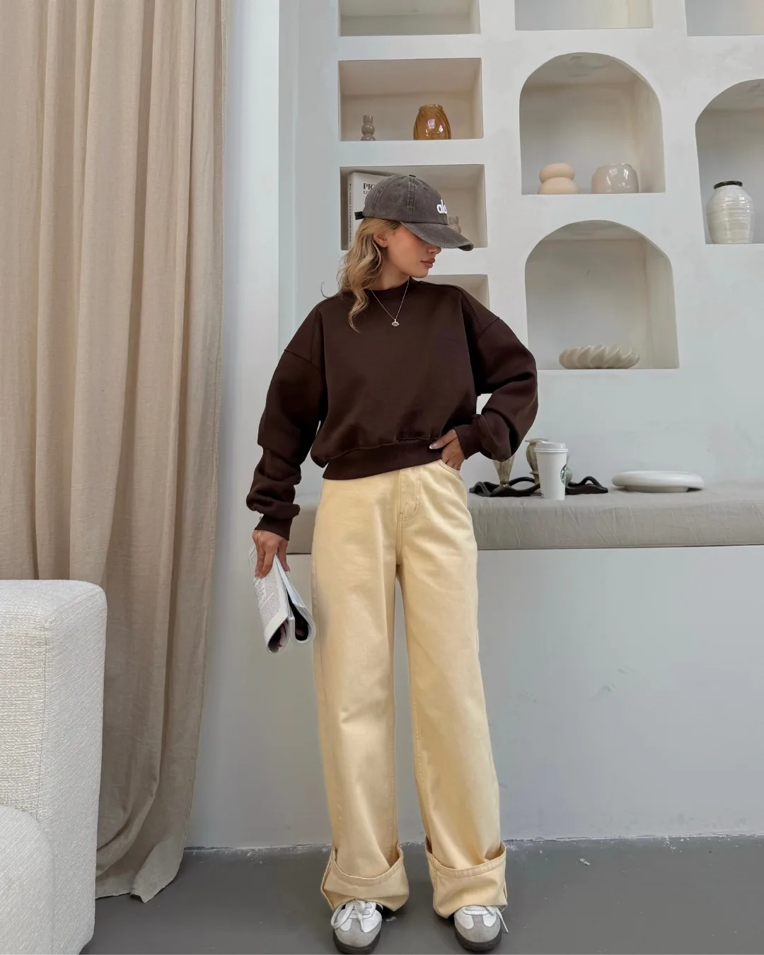 Bisiklet Yaka Basic Oversize Sweatshirt