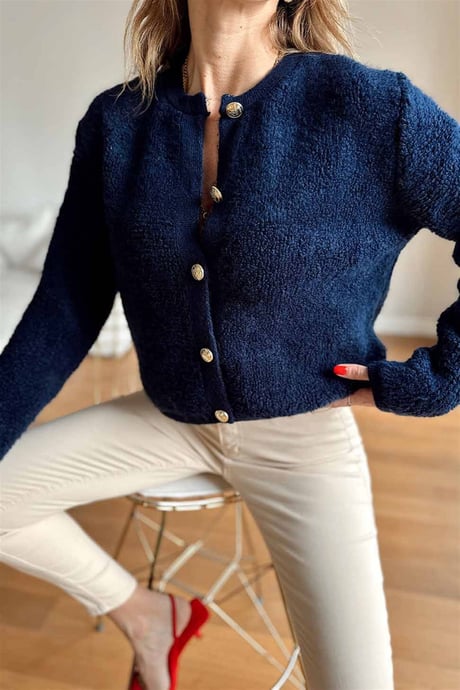 Massimo Model Kalite Yumoş Hırka Lacivert