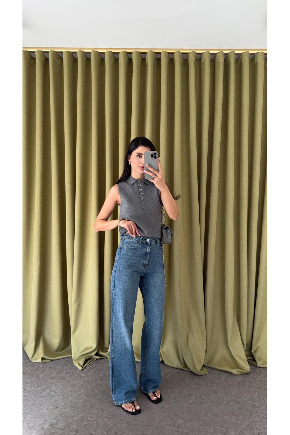 Yüksek Bel Straight Jean