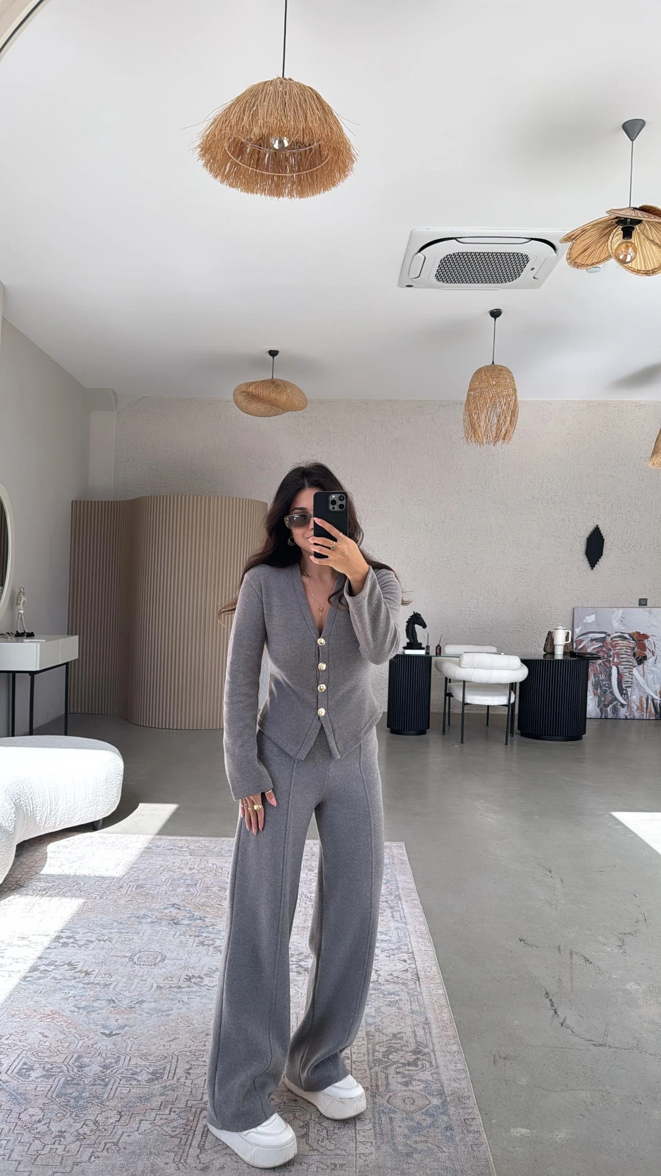 Zra Model Selanik Kumaş Triko Hırka Pantolon Takım