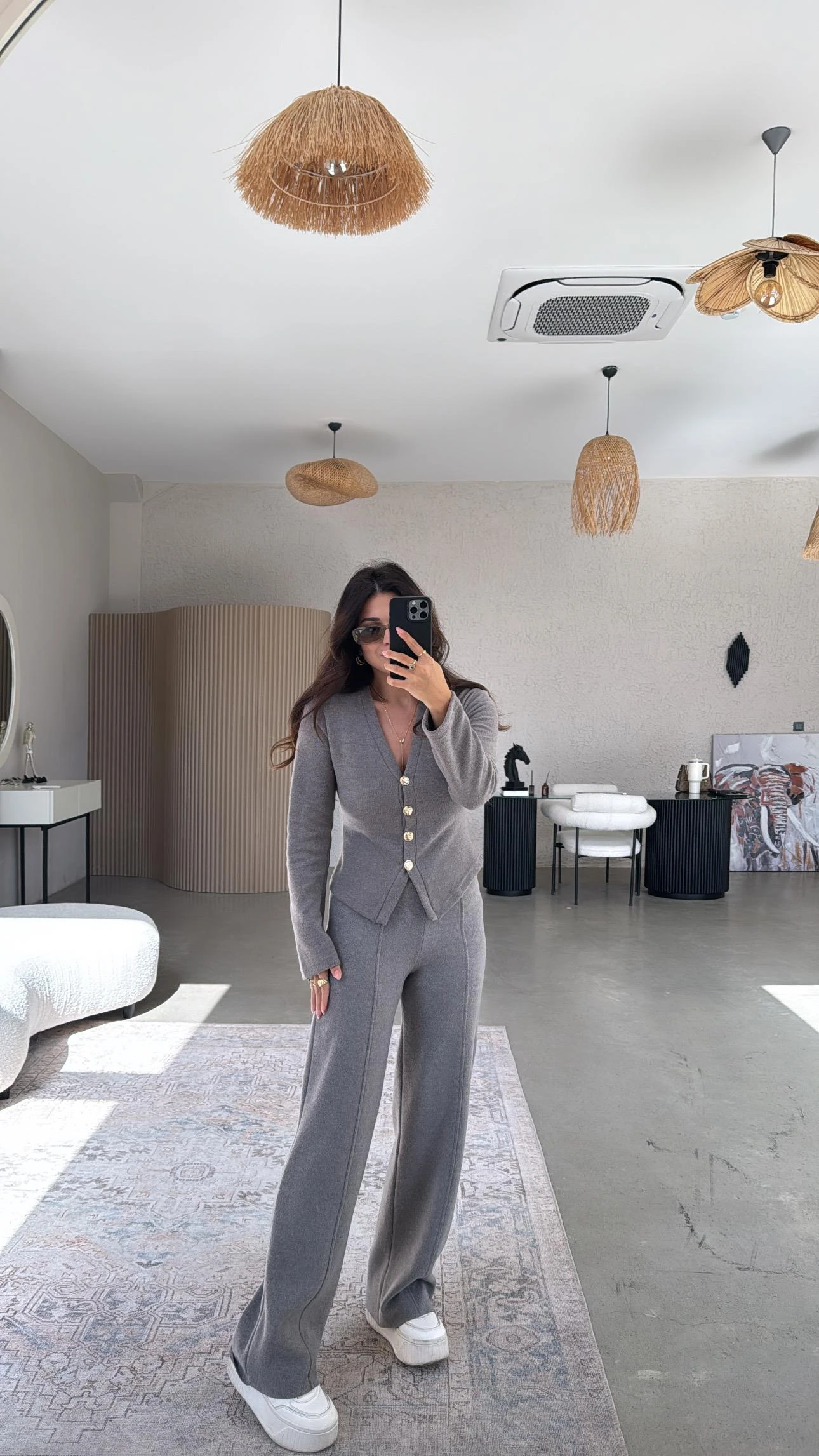 Zra Model Selanik Kumaş Triko Hırka Pantolon Takım