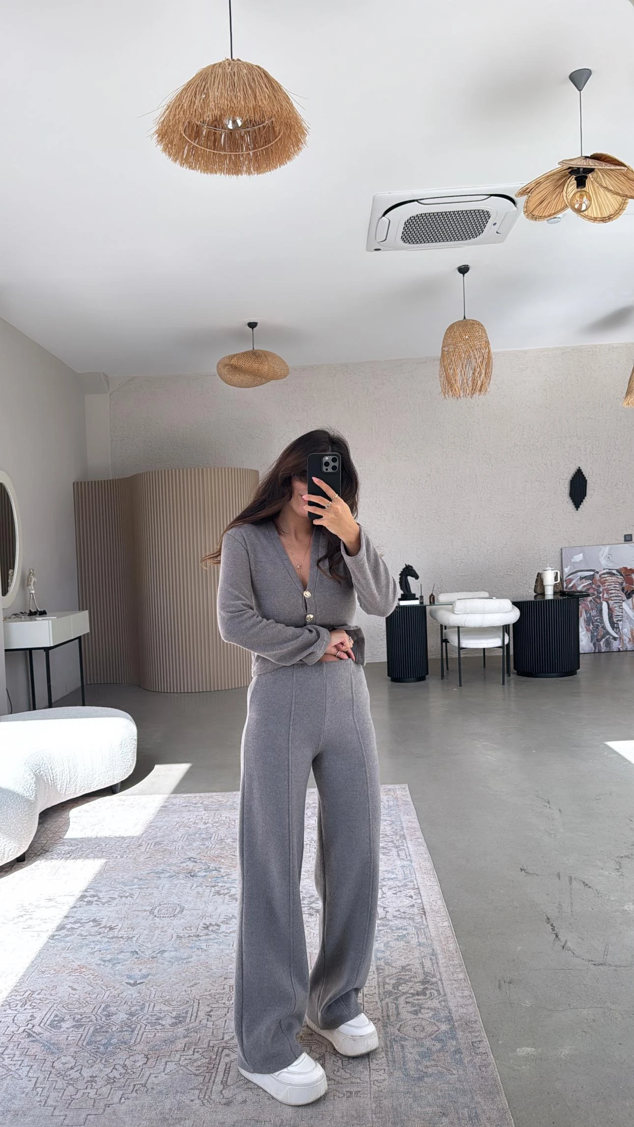 Zra Model Selanik Kumaş Triko Hırka Pantolon Takım