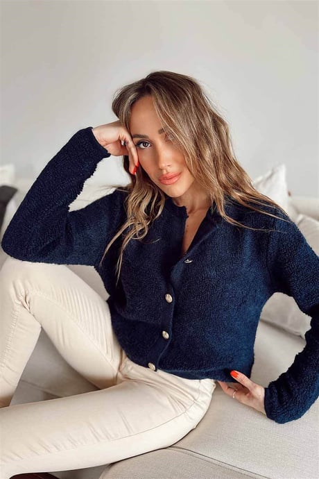 Massimo Model Kalite Yumoş Hırka Lacivert