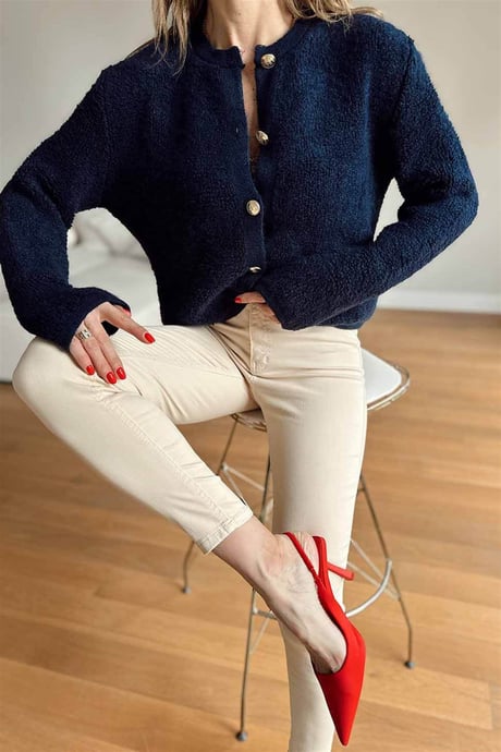 Massimo Model Kalite Yumoş Hırka Lacivert