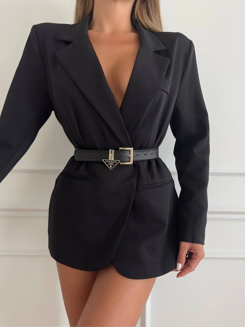 Prada Marka Model Tokalı Kadın Kemer - gümüş