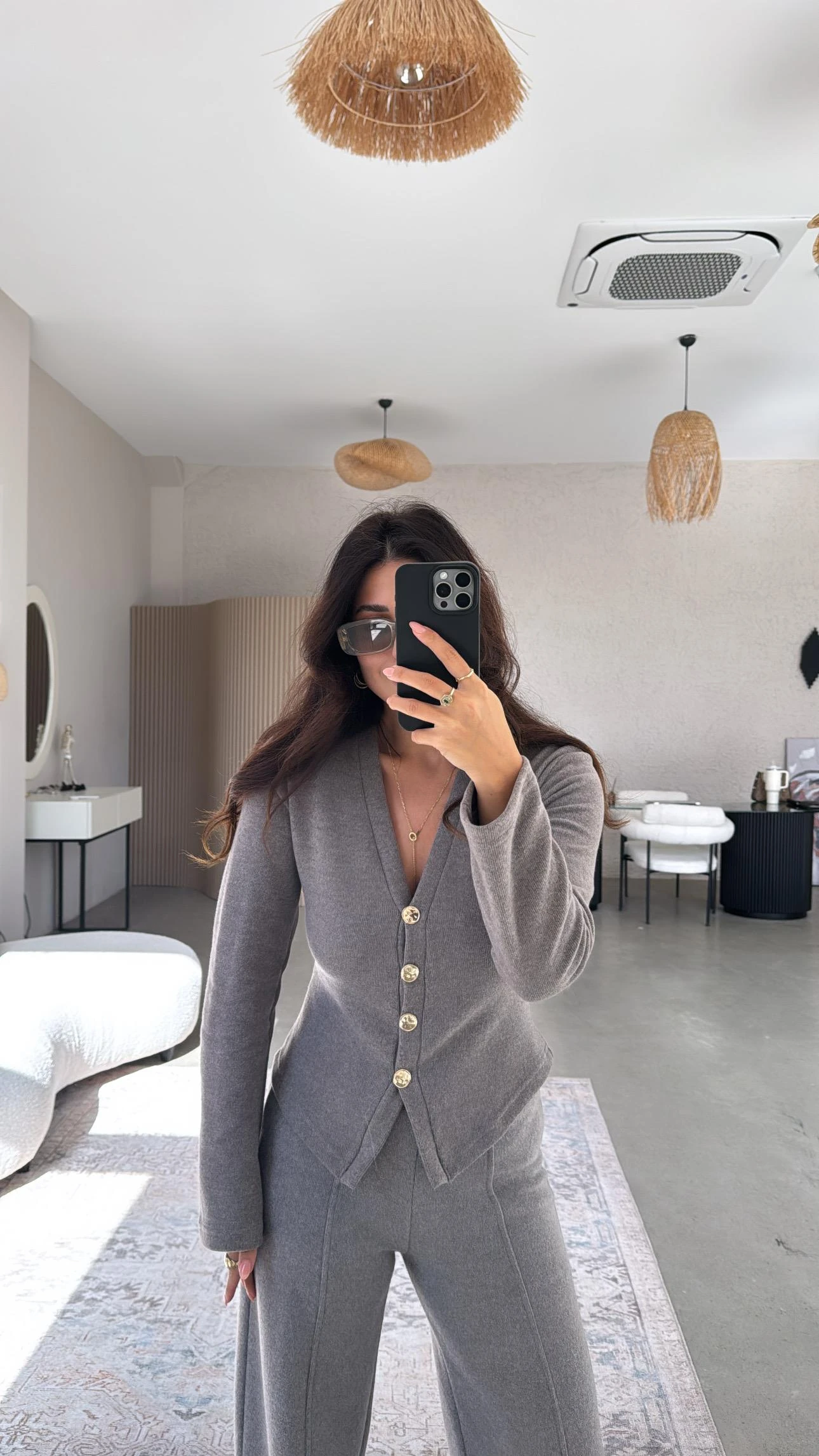 Zra Model Selanik Kumaş Triko Hırka Pantolon Takım