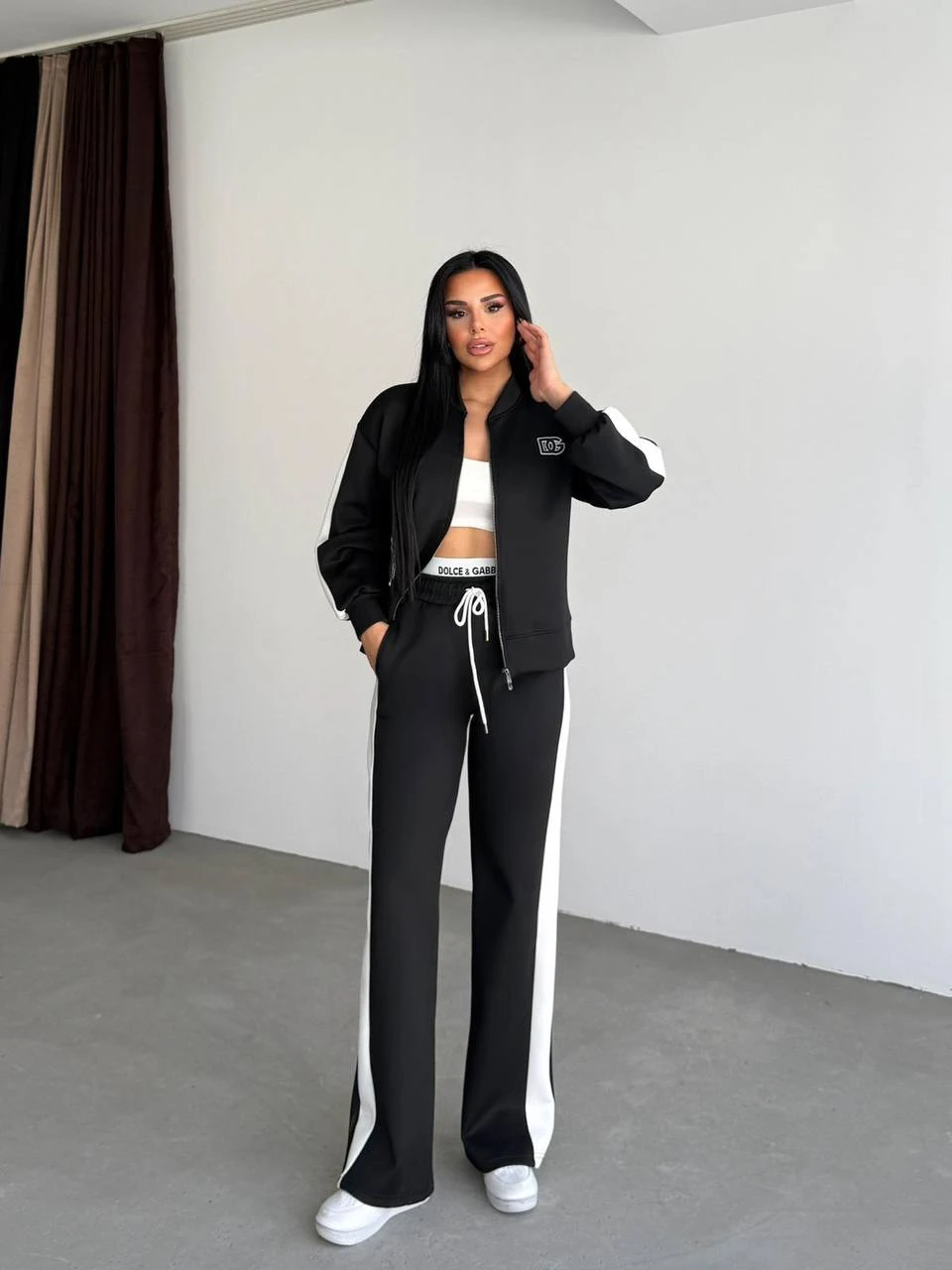 DG Logo Detaylı Fermuarlı Sweatshirt Eşofman Takım