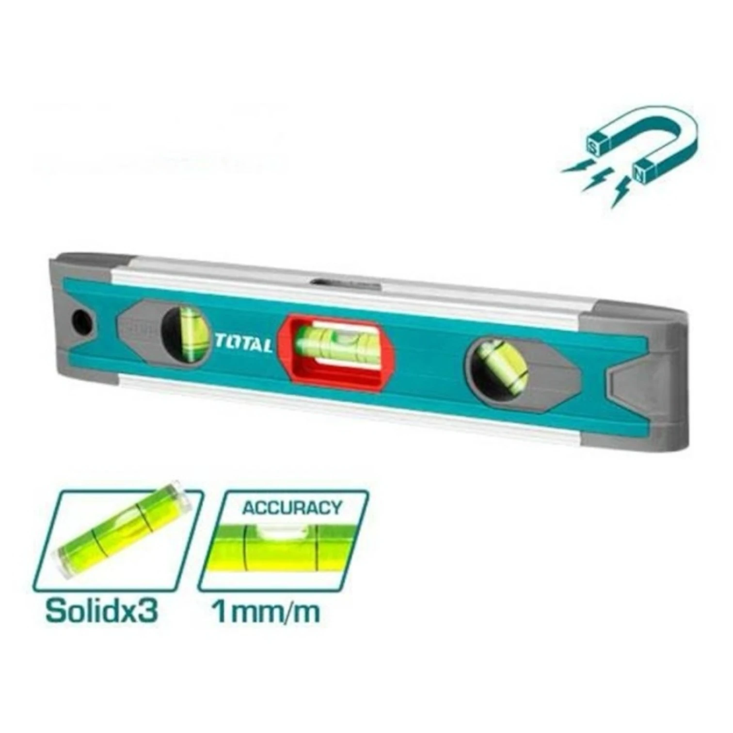 TOTAL Mini Mıknatıslı Su Terazisi 225mm -TMT2235