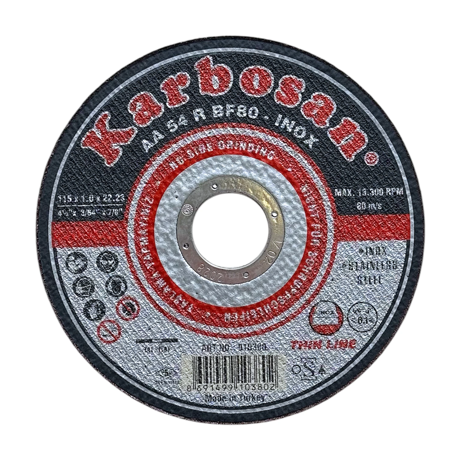 Karbosan İnox Kesici Taş 115mm 1.0*22.23