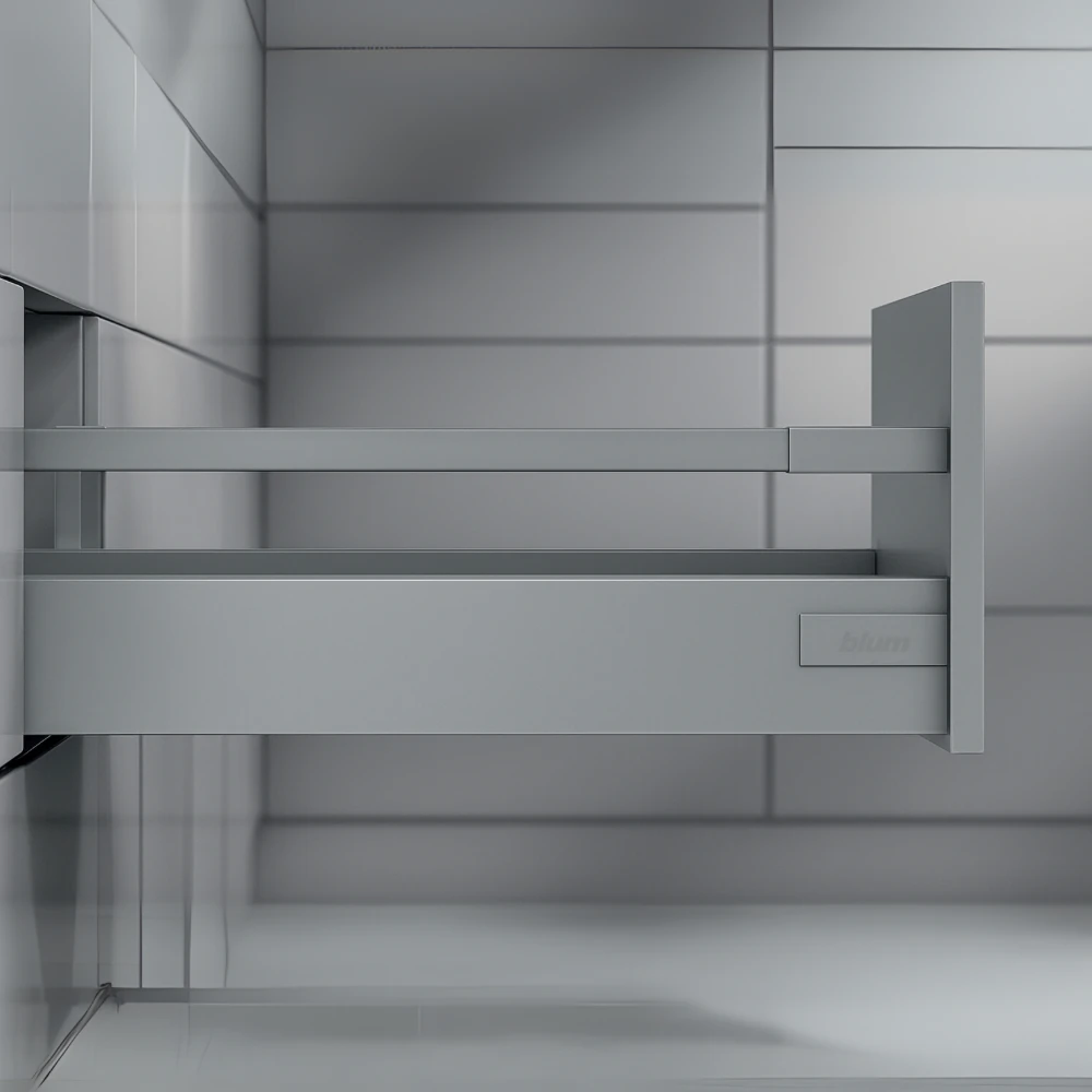 Blum Antoro Gri Çekmece Rayı Tek Bordürlü Yüksek