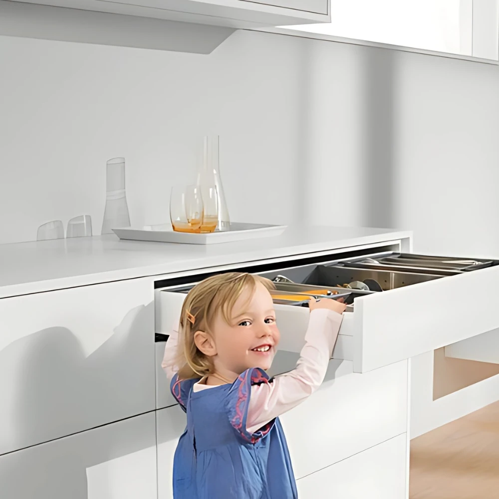 Blum Antoro Gri Çekmece Rayı Bordürsüz