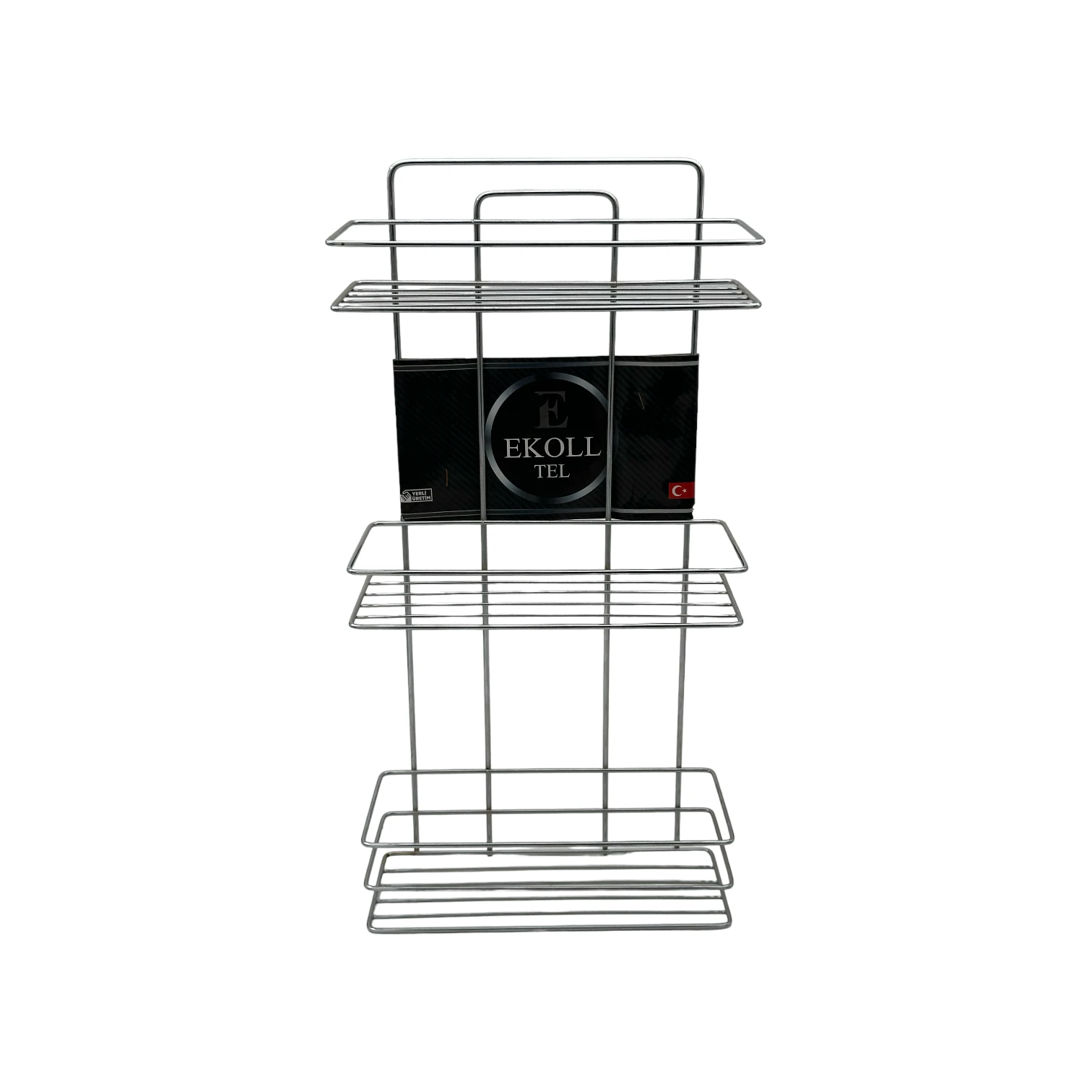 Ekoll Tel Eco 3'lü Düz Banyo Şampuanlığı Krom