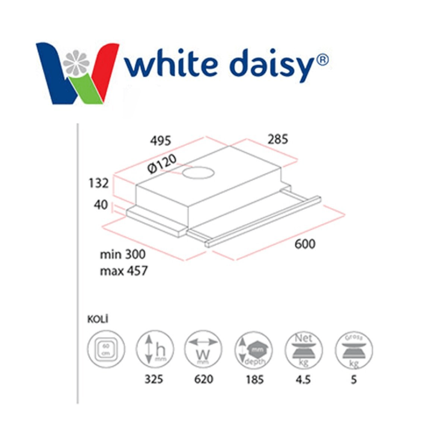 White Daisy İnox F2 Aspiratör