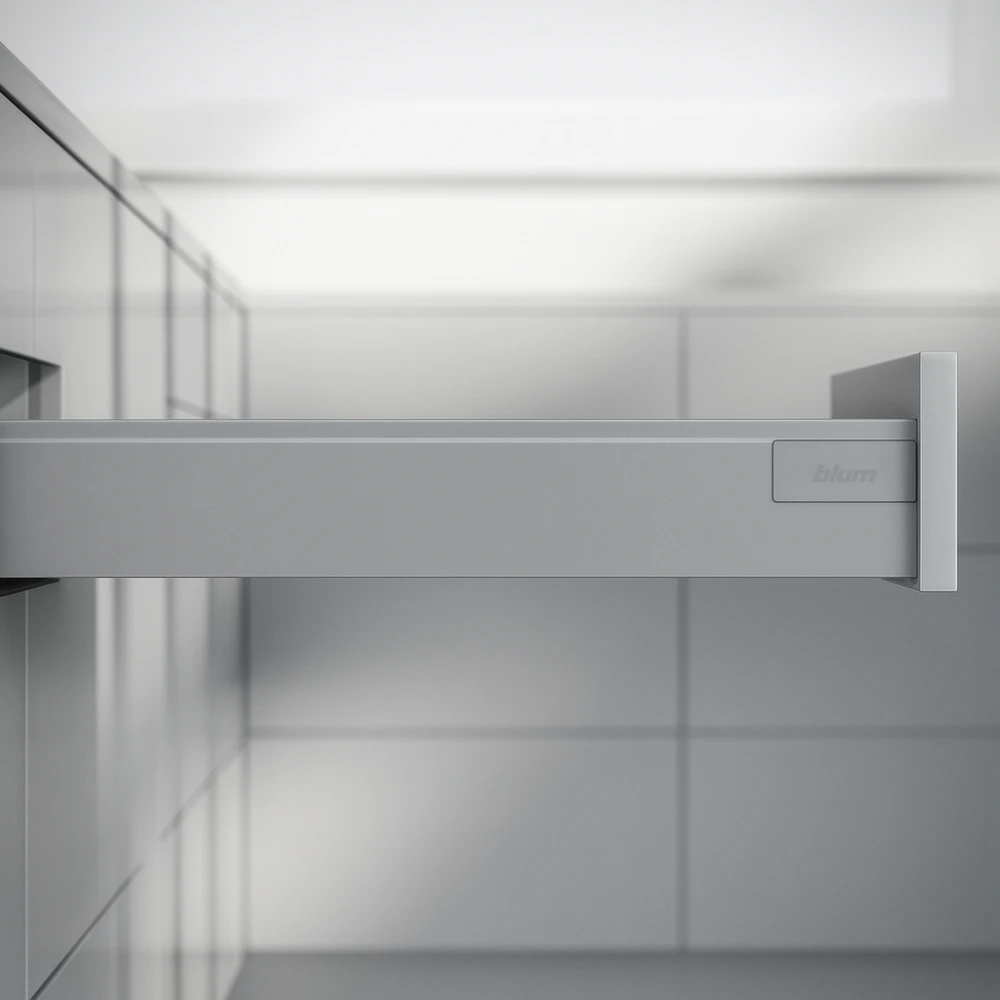 Blum Antoro Gri Çekmece Rayı Bordürsüz