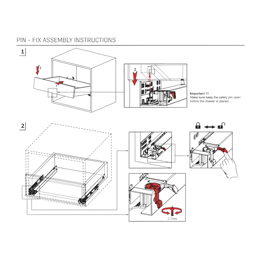 Samet Smart Slide Frenli Çekmece Rayı (Kısmi Açılım)