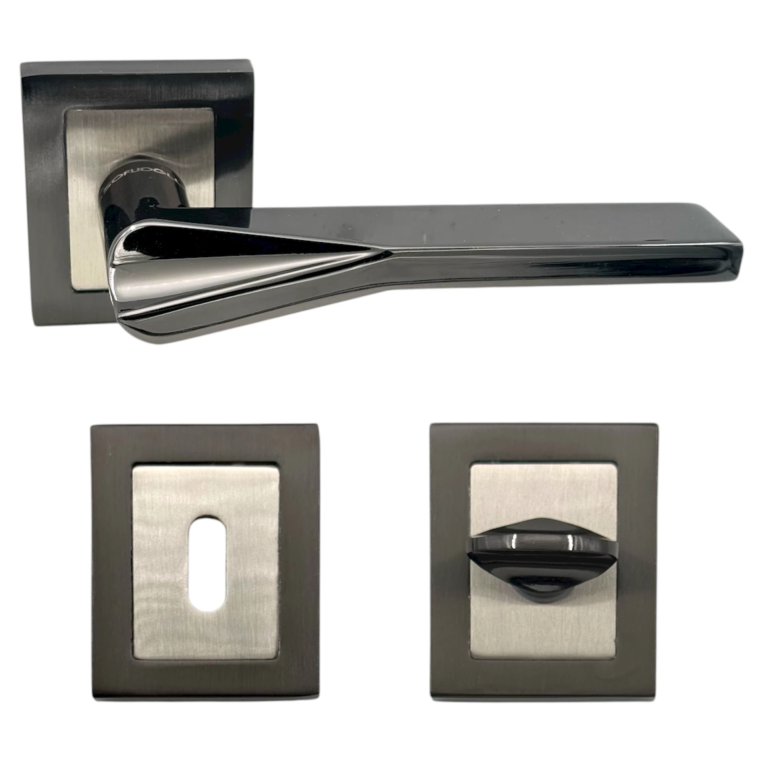 Sofuoğlu Almira Zamak Füme Saten Kare Rozetli Kapı Kolu