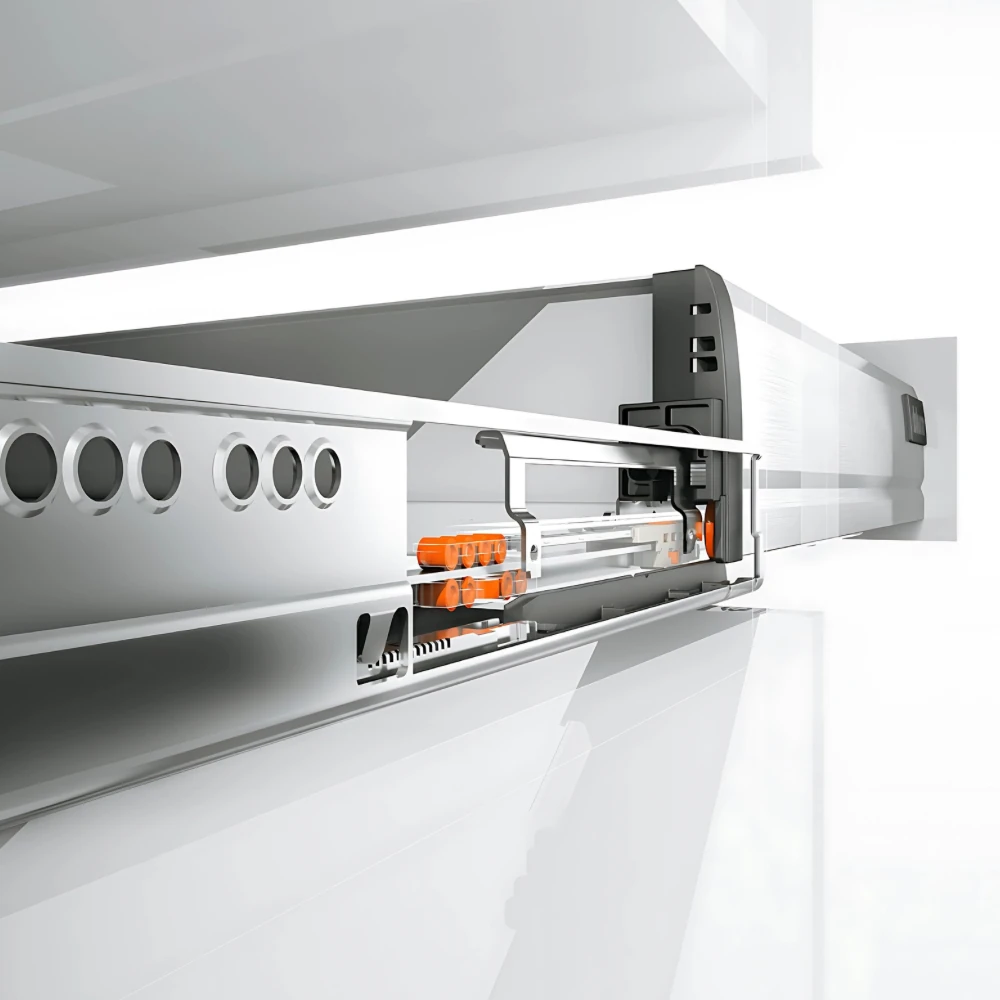 Blum Antoro Gri Çekmece Rayı Tek Bordürlü Alçak