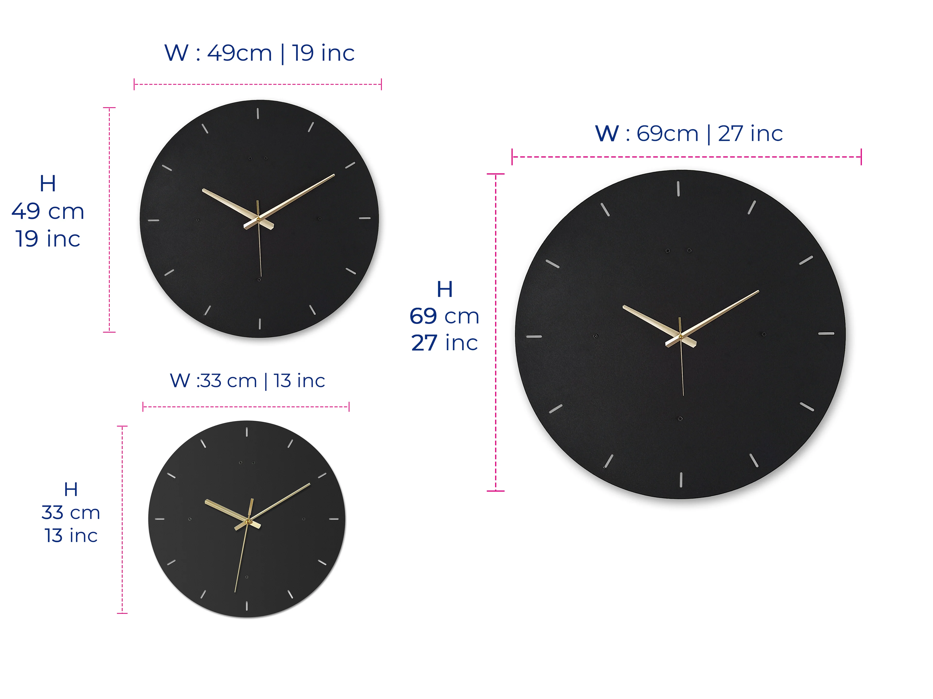 Sirius Metal Wall Clock Black
