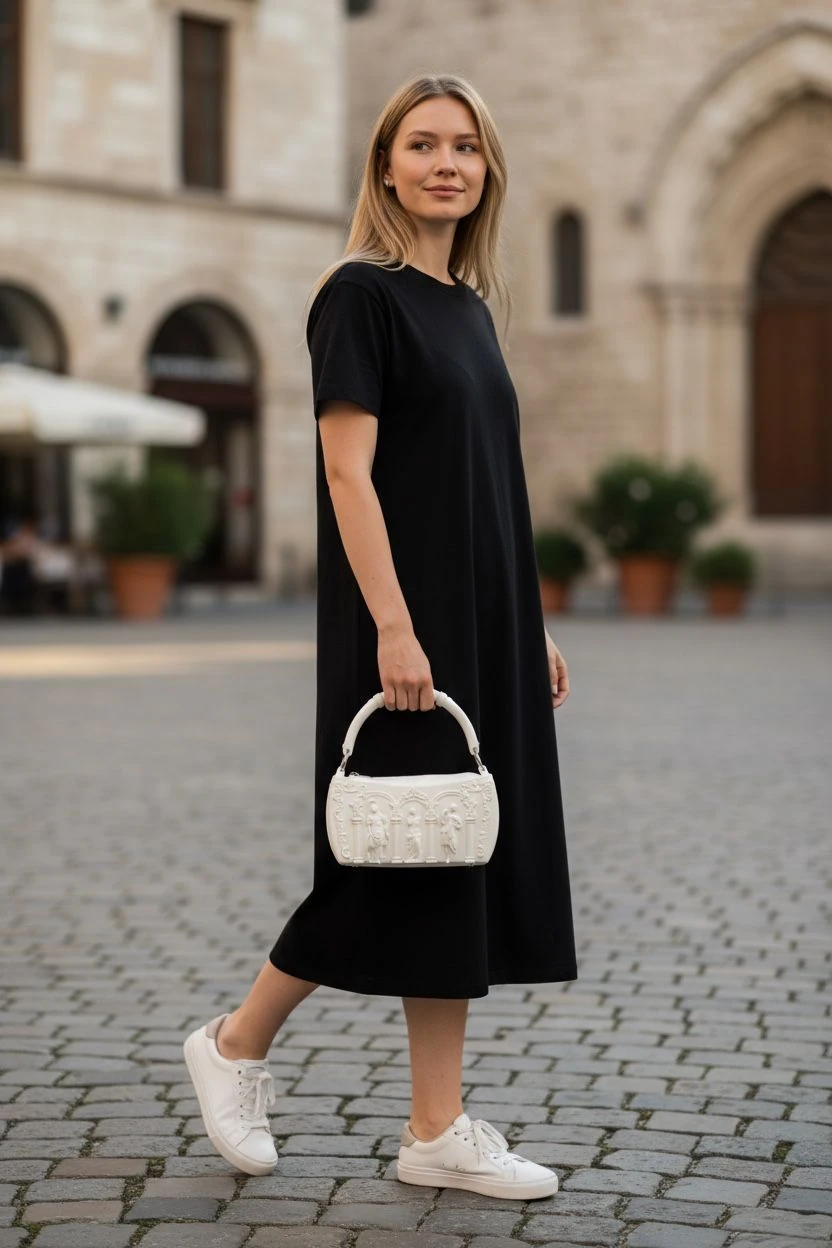 Antik Desenli 3D Baskı Çanta 