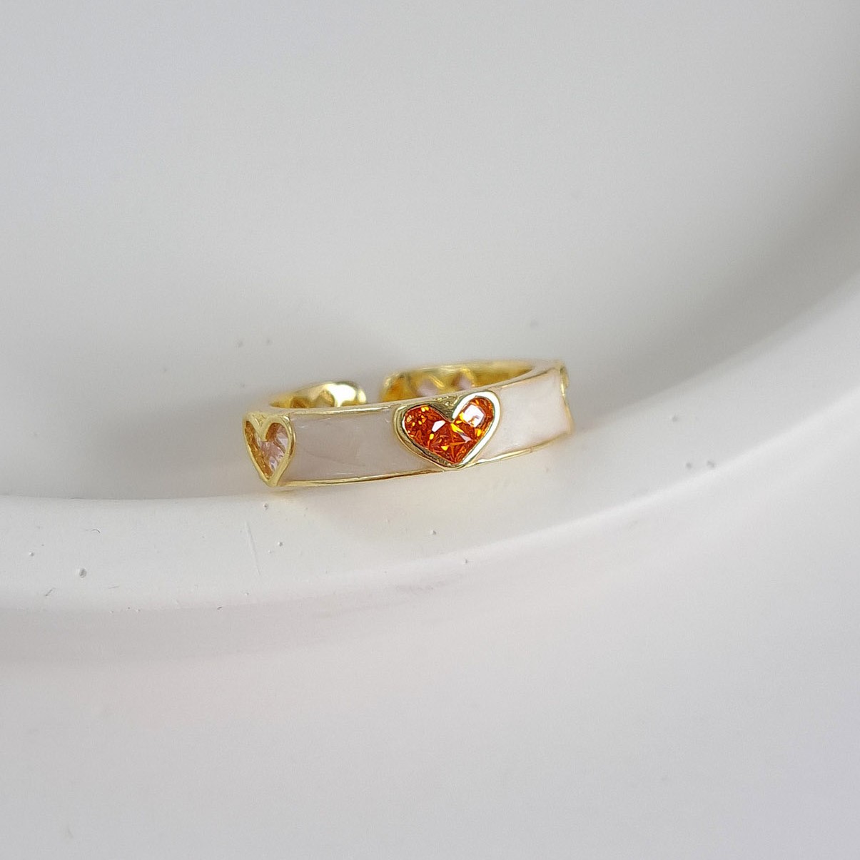 Colorful Heart Enamel Ring